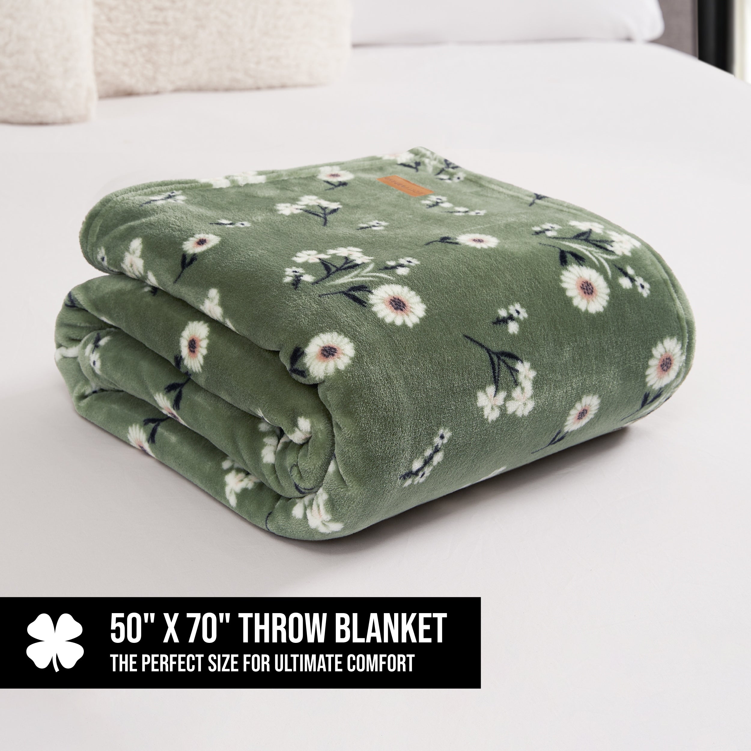 Lucky Brand Daisy Throws Plush 50 x 70 Throw Blanket