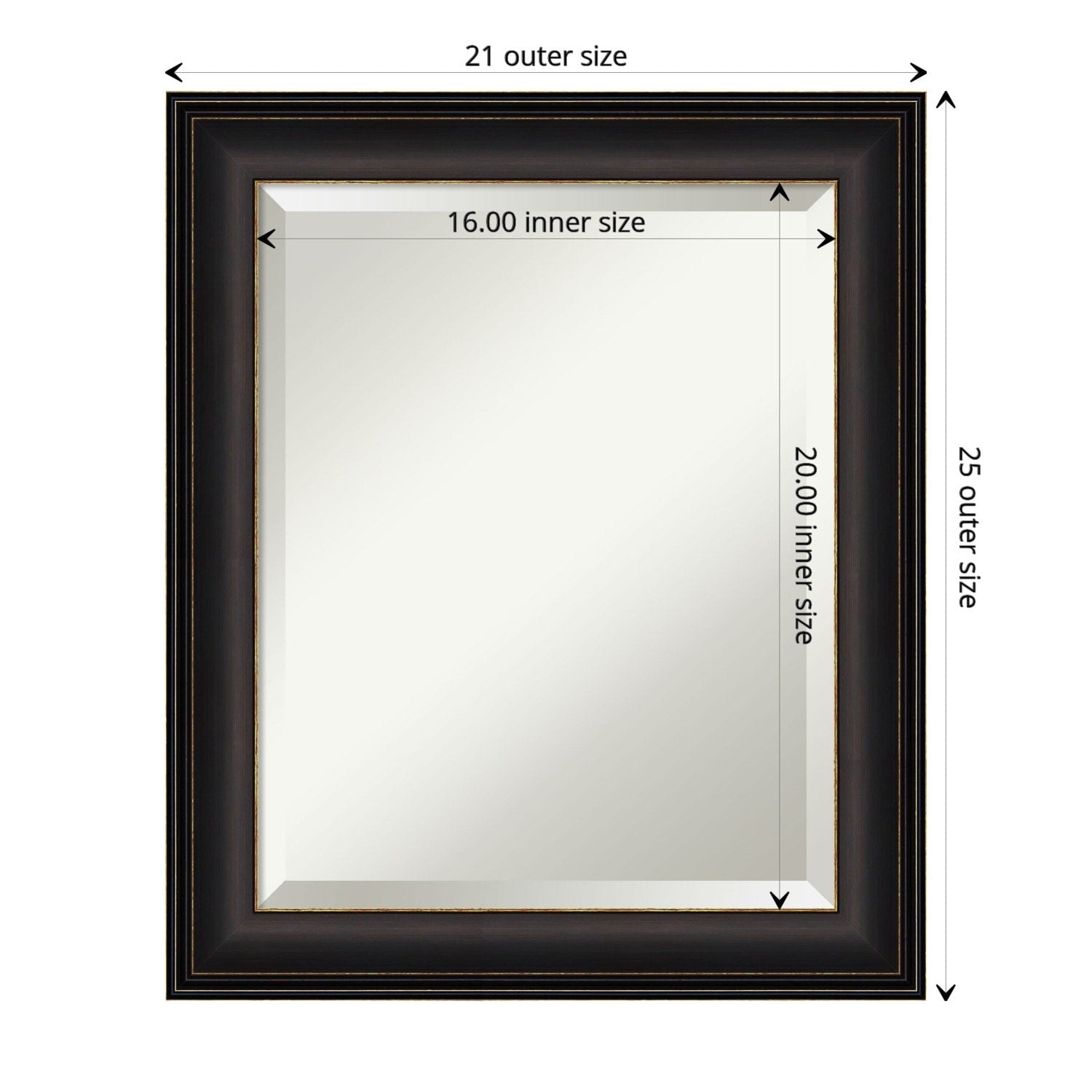 Beveled Bathroom Wall Mirror - Trio Oil Rubbed Bronze Frame - Trio Oil Rubbed Bronze