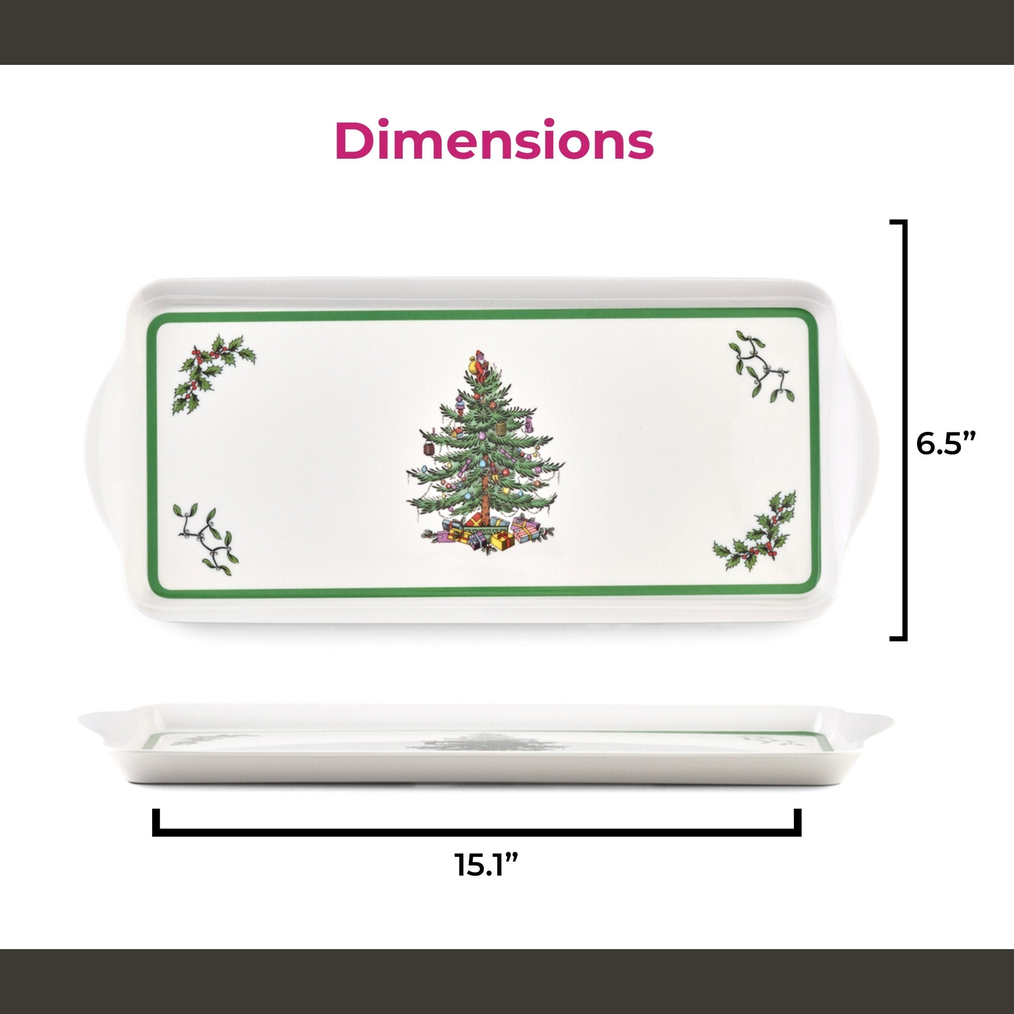 Pimpernel Christmas Tree Sandwich Tray - 15.1 L x 6.5 W