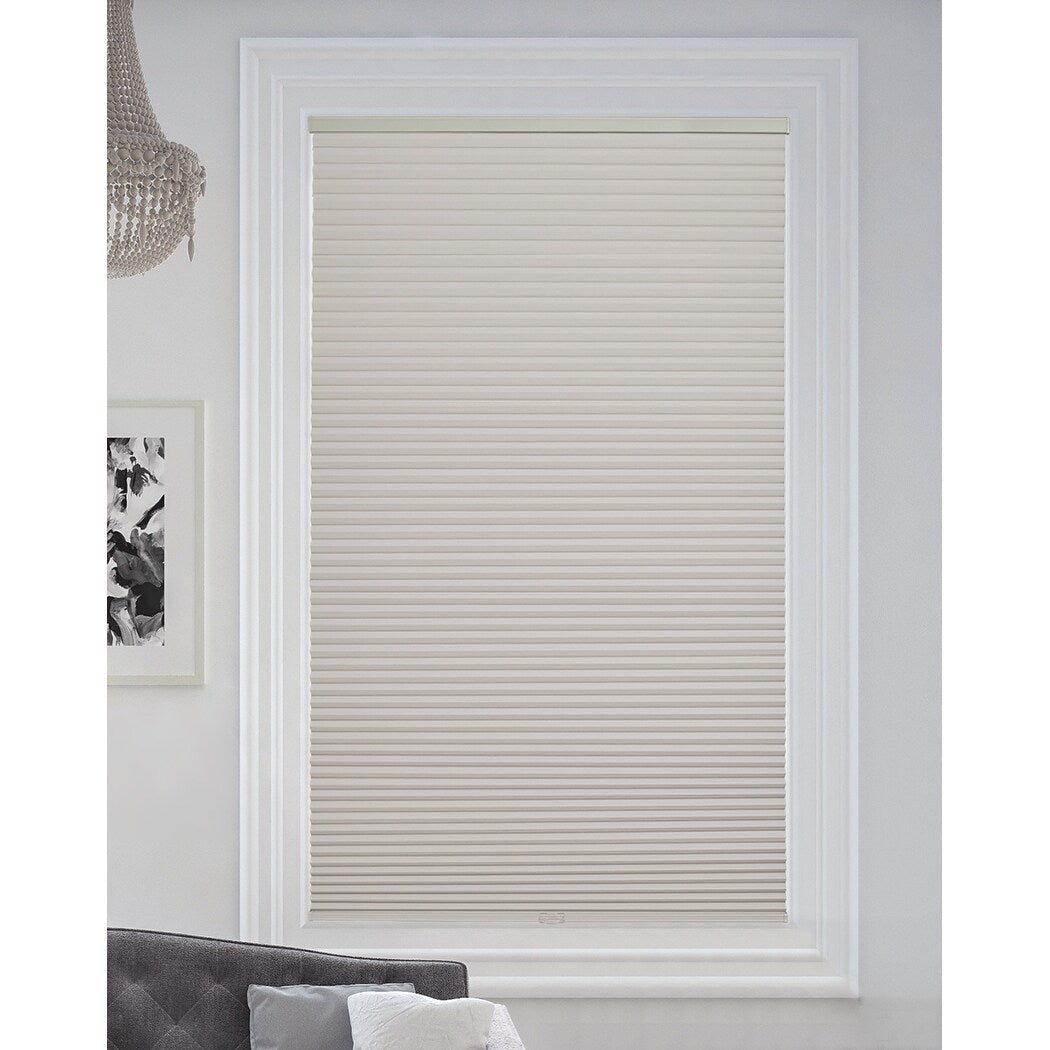 BlindsAvenue Cordless Blackout Cellular Honeycomb Shade, 9/16 Single Cell, Winter White