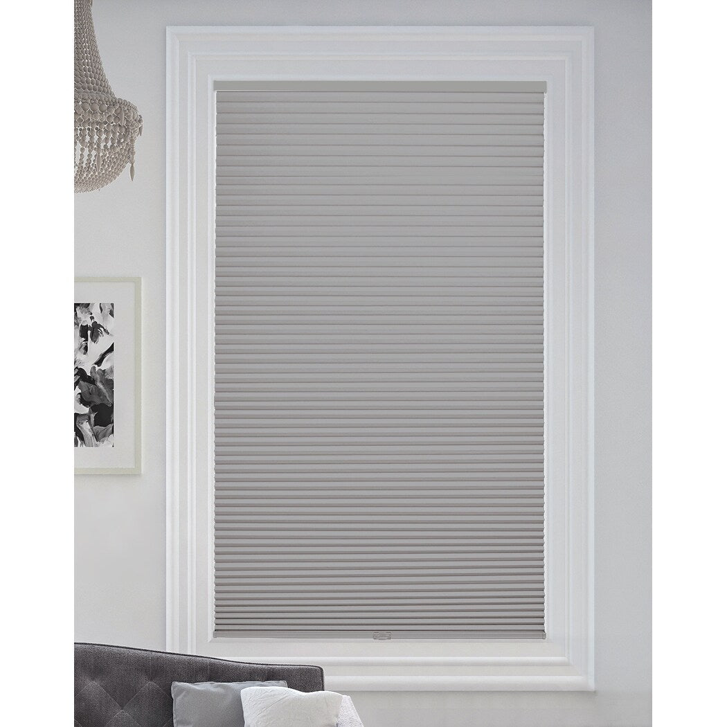 BlindsAvenue Cordless Blackout Cellular Honeycomb Shade, 9/16 Single Cell, Gray Sheen