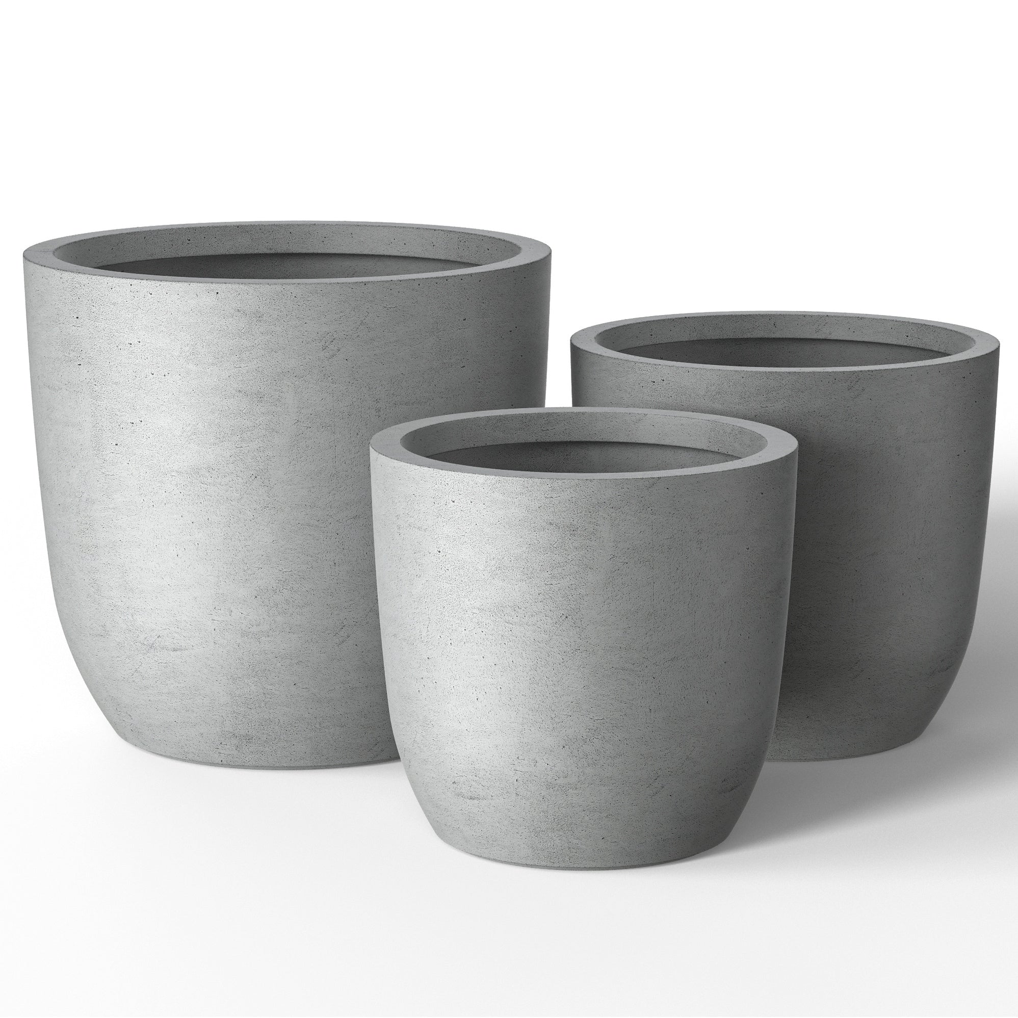 Tall Concrete Round Plant Pots / Large Indoor and Outdoor flower Planters