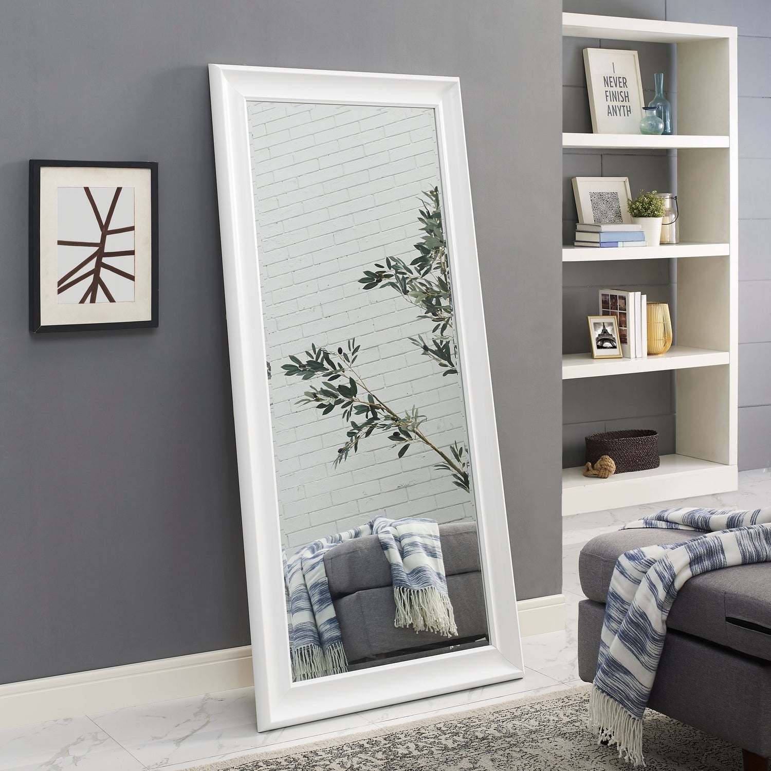 Framed Full-Length Floor Mirror - Large Rectangle Standing Mirror, Full Body Mirror for Bedroom and Dressing Room