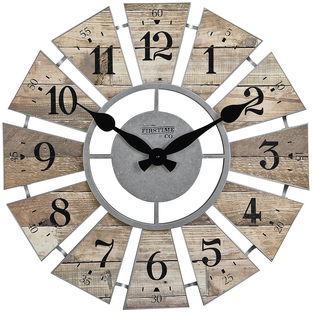 FirsTime & Co. Numeral Farmhouse Windmill Clock, Plastic, 24 x 2 x 24 in, American Designed