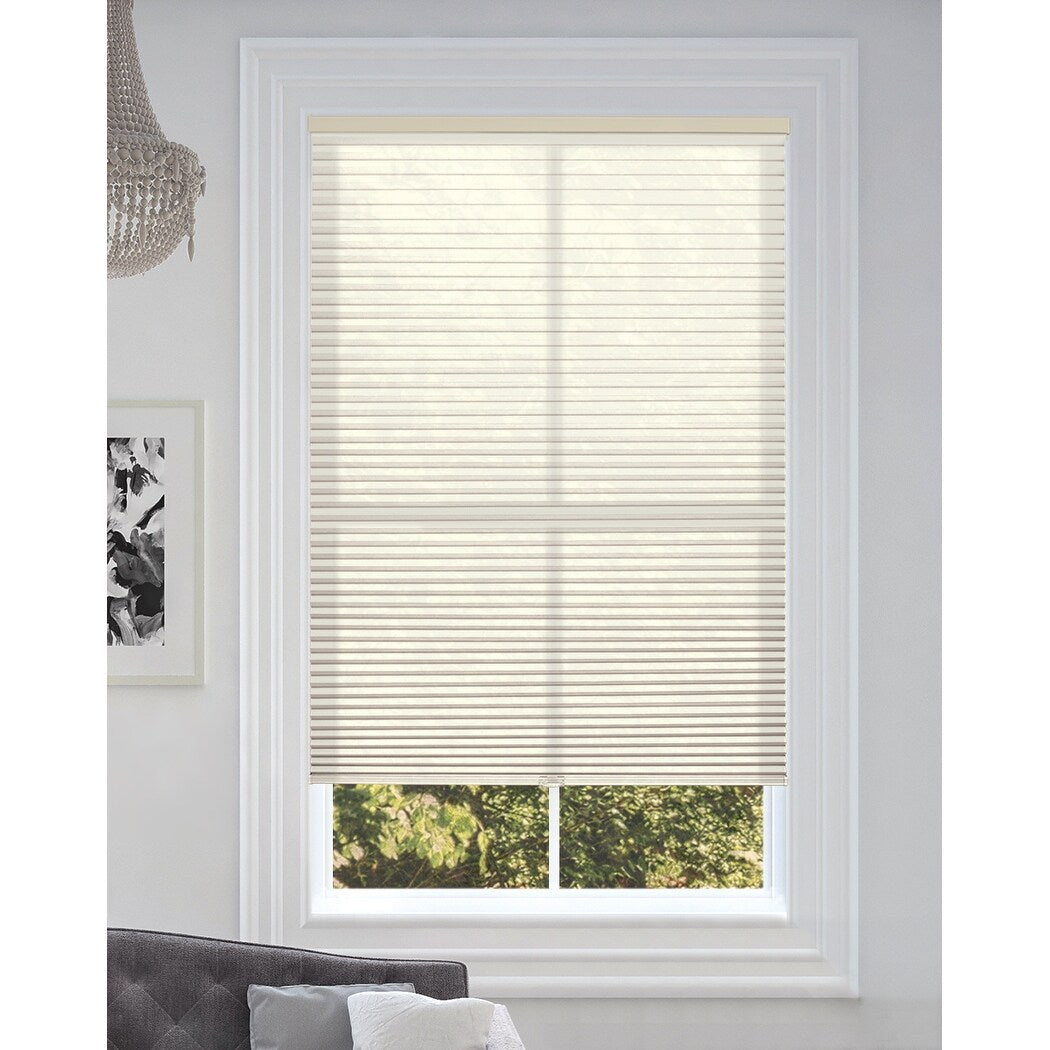 BlindsAvenue Cordless Light Filtering Cellular Honeycomb Shade, 9/16 Single Cell, Fawn