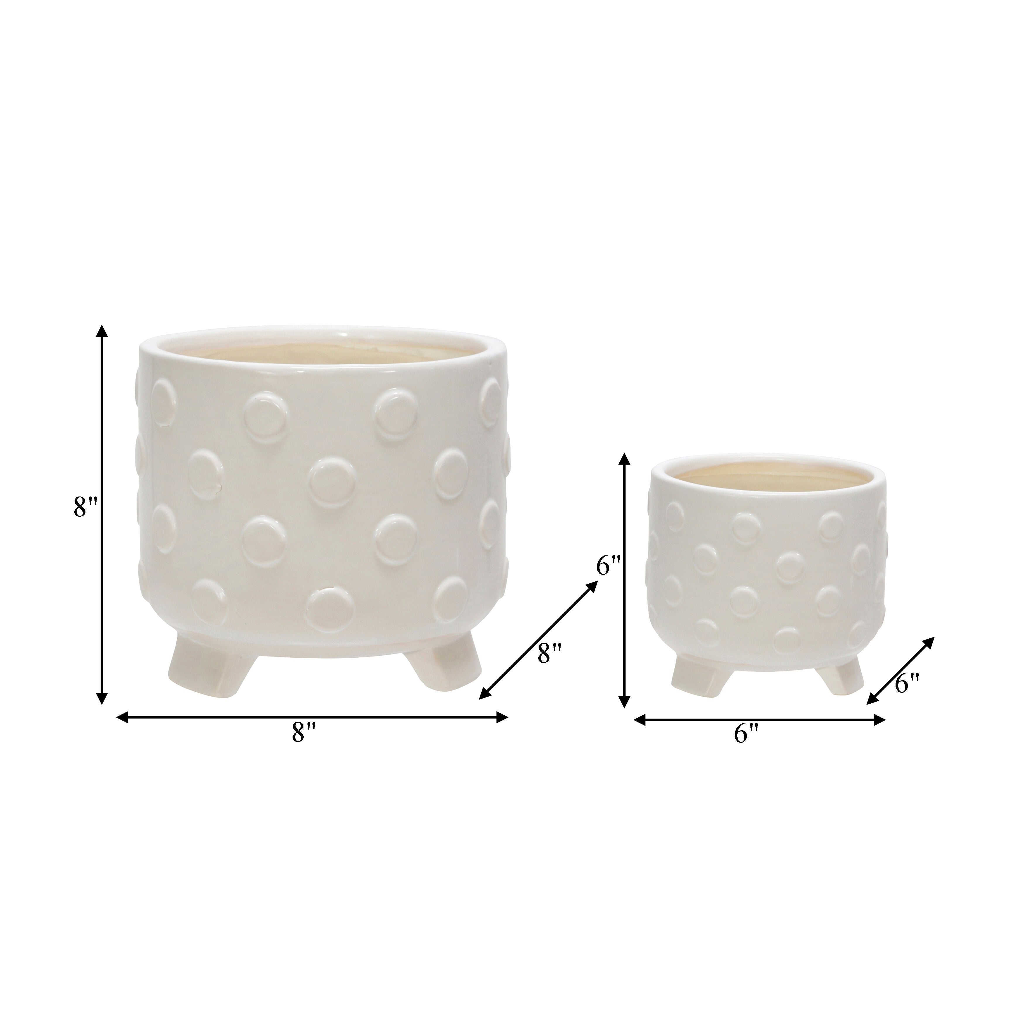 Sagebrook Home Artisan Crafted Ceramic Planter Set