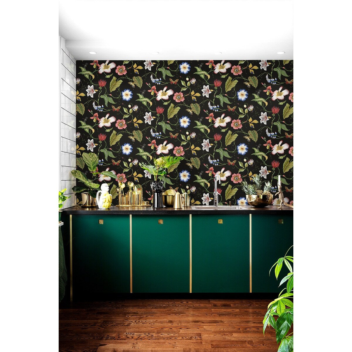 NextWall Summer Garden Floral Peel and Stick Wallpaper