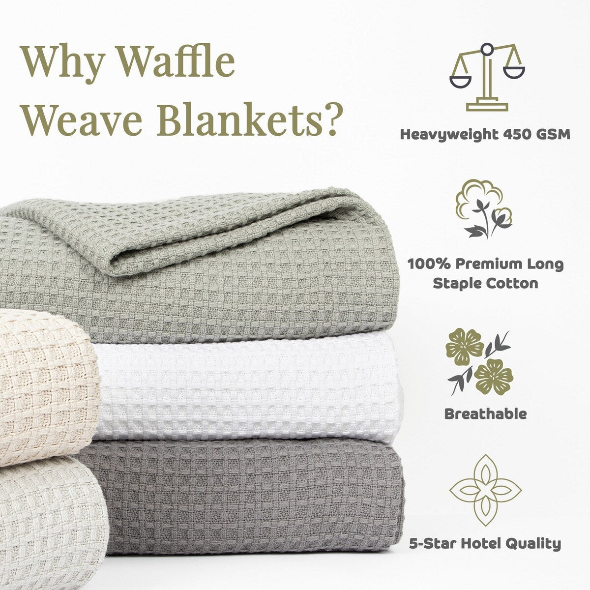 Aston & Arden Waffle Weave Cotton Blanket