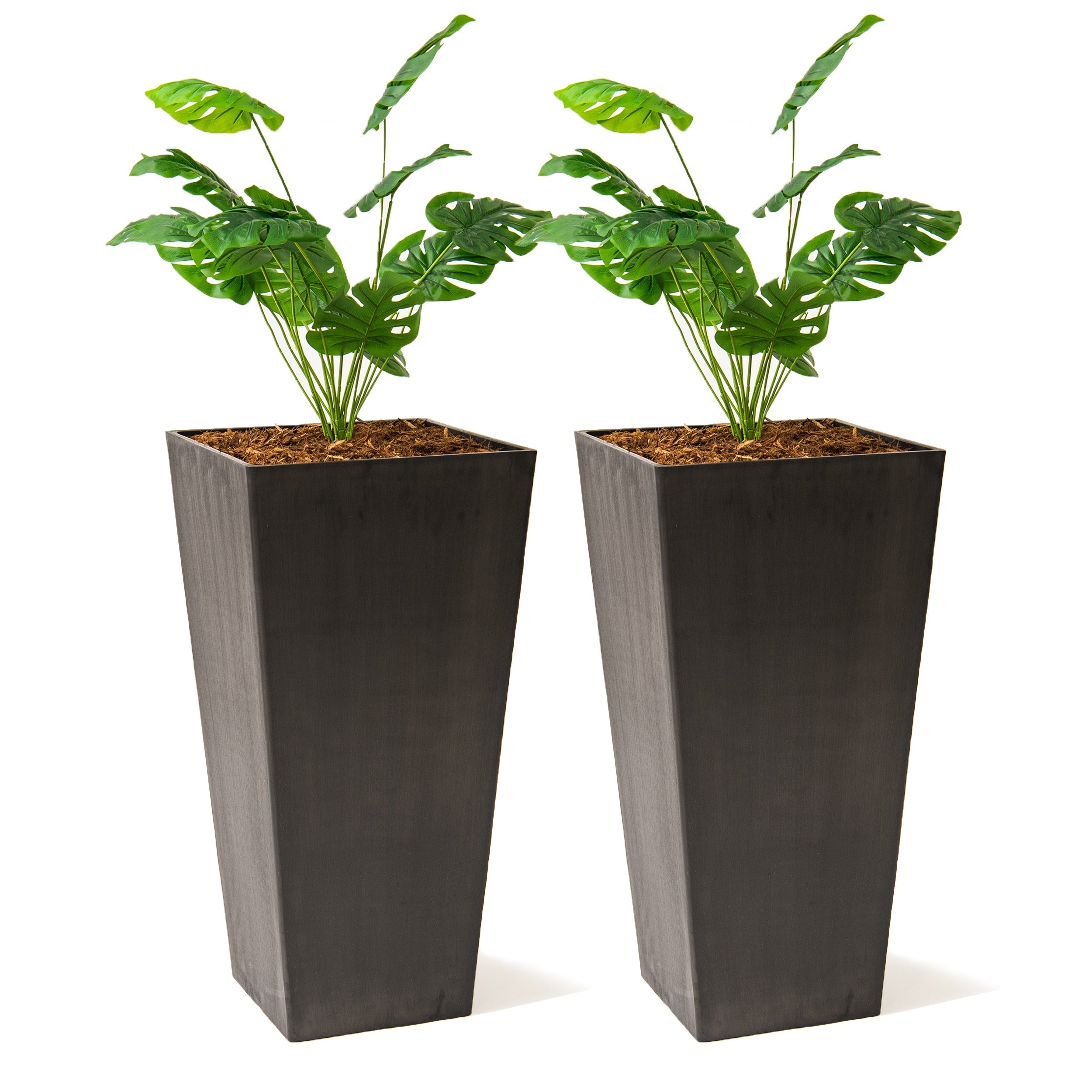 XBrand Modern 30-Inch Tall Modern Square Tapered Planter, Indoor & Outdoor