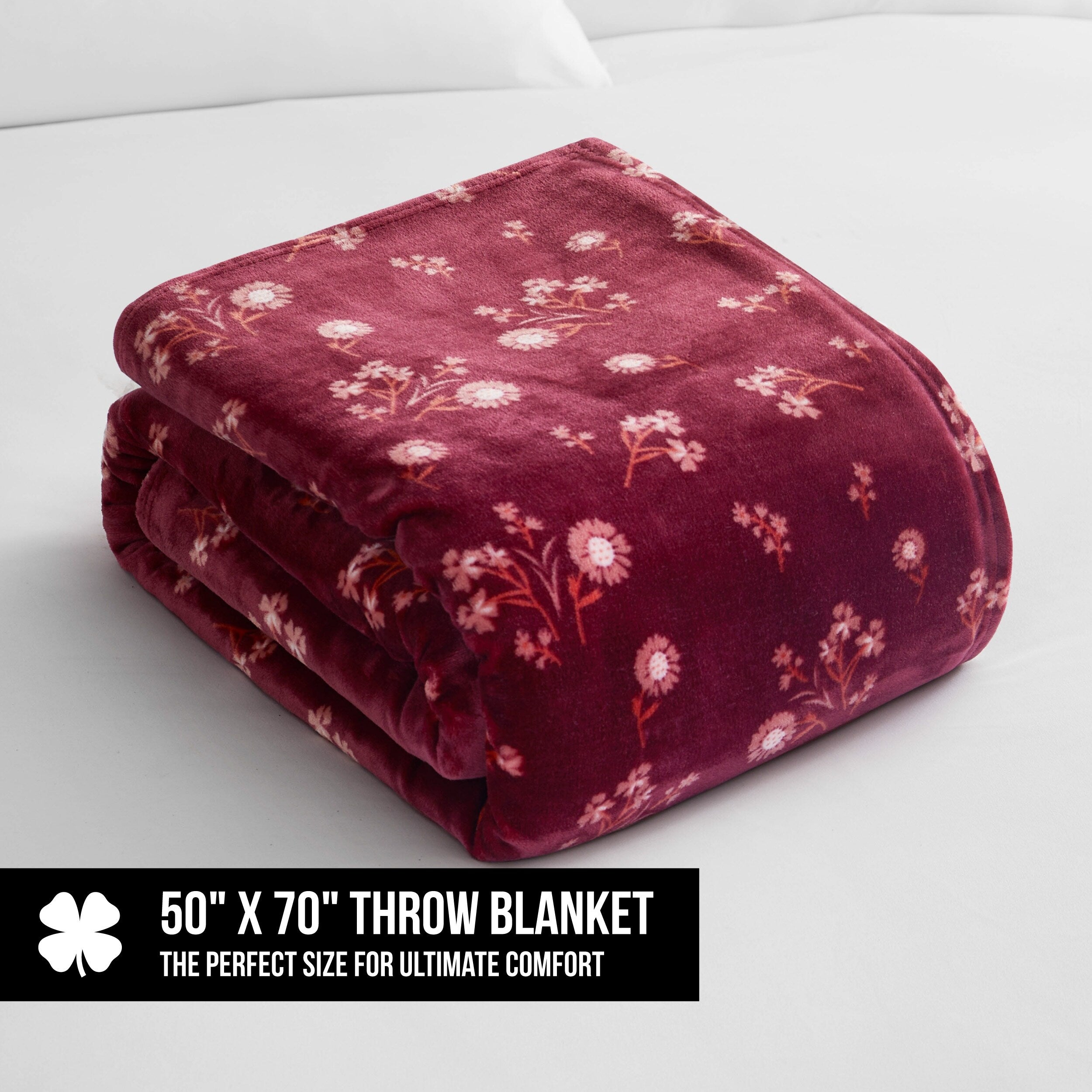 Lucky Brand Daisy Throws Plush 50 x 70 Throw Blanket