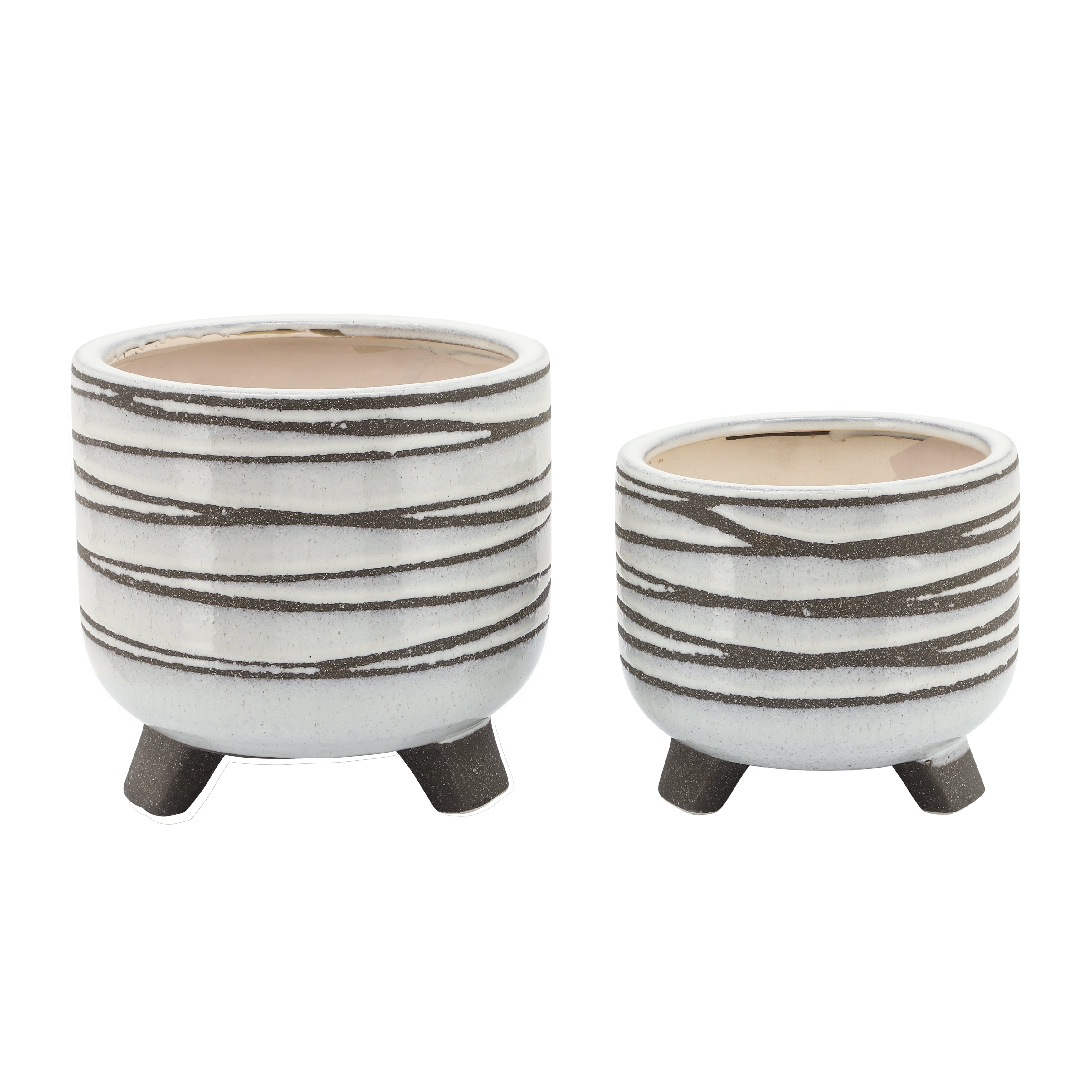 Sagebrook Home Artisan Crafted Ceramic Planter Set