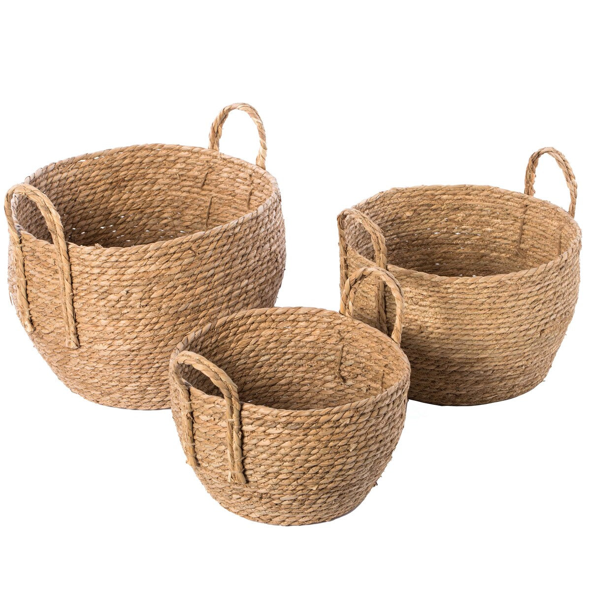 Decorative Round Wicker Woven Rope Storage Blanket Basket