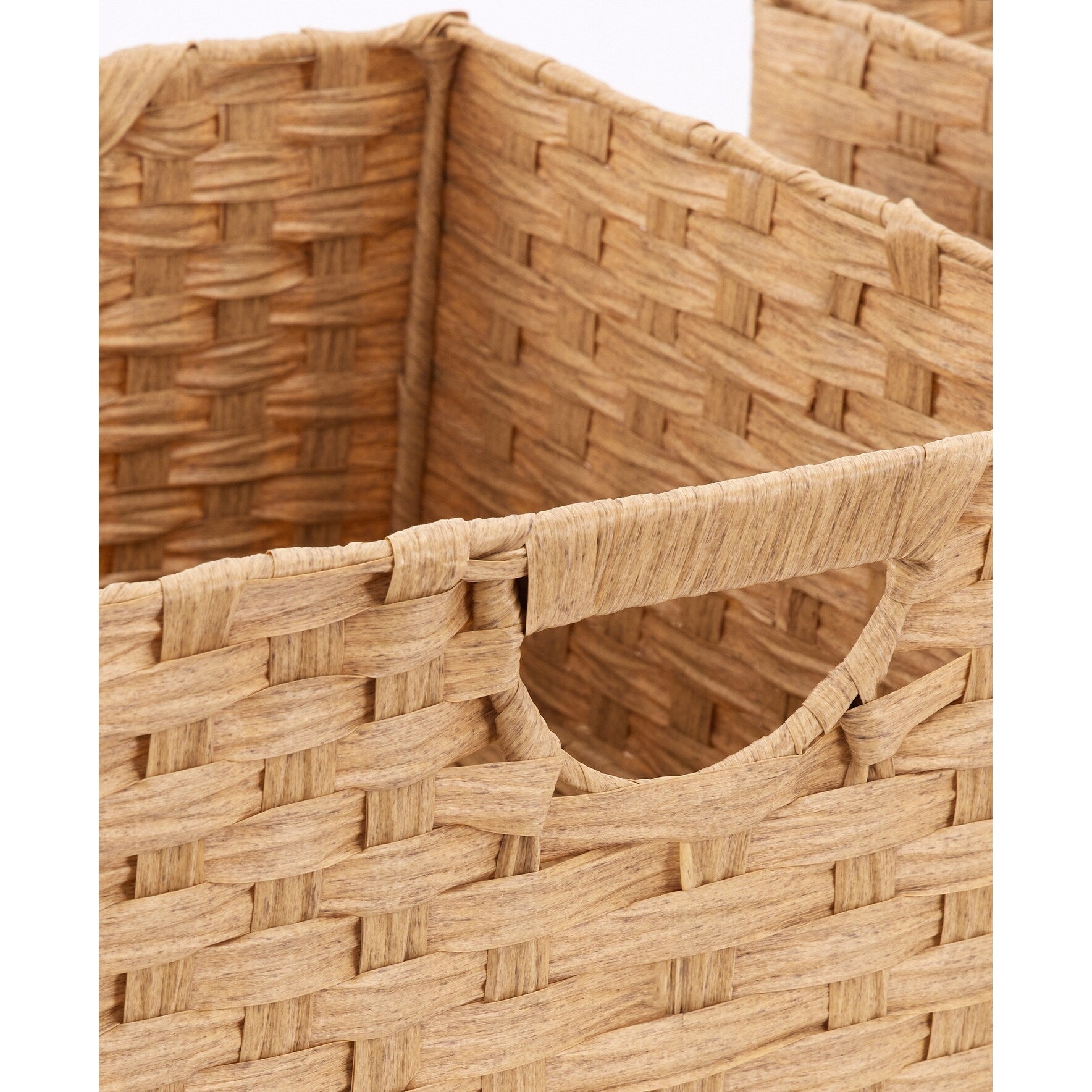 Seville Classics Foldable Handwoven Cube Storage Basket (2-Pack)