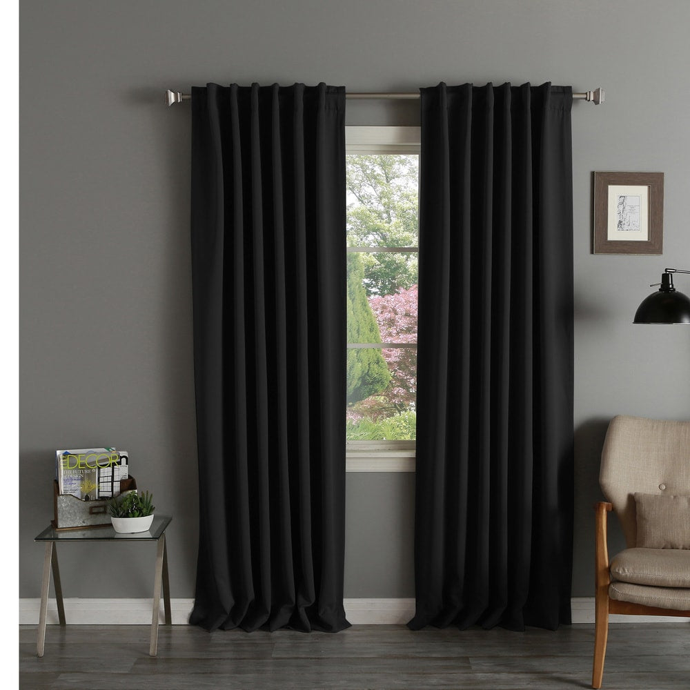 Aurora Home Thermal Rod Pocket 96-inch Blackout Curtain Panel Pair - 52 x 96