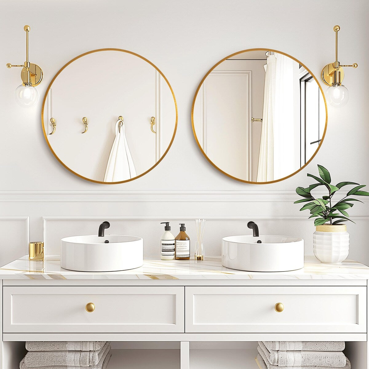 Round Mirror Wall Decor Round Mirror Bathroom Metal Frame