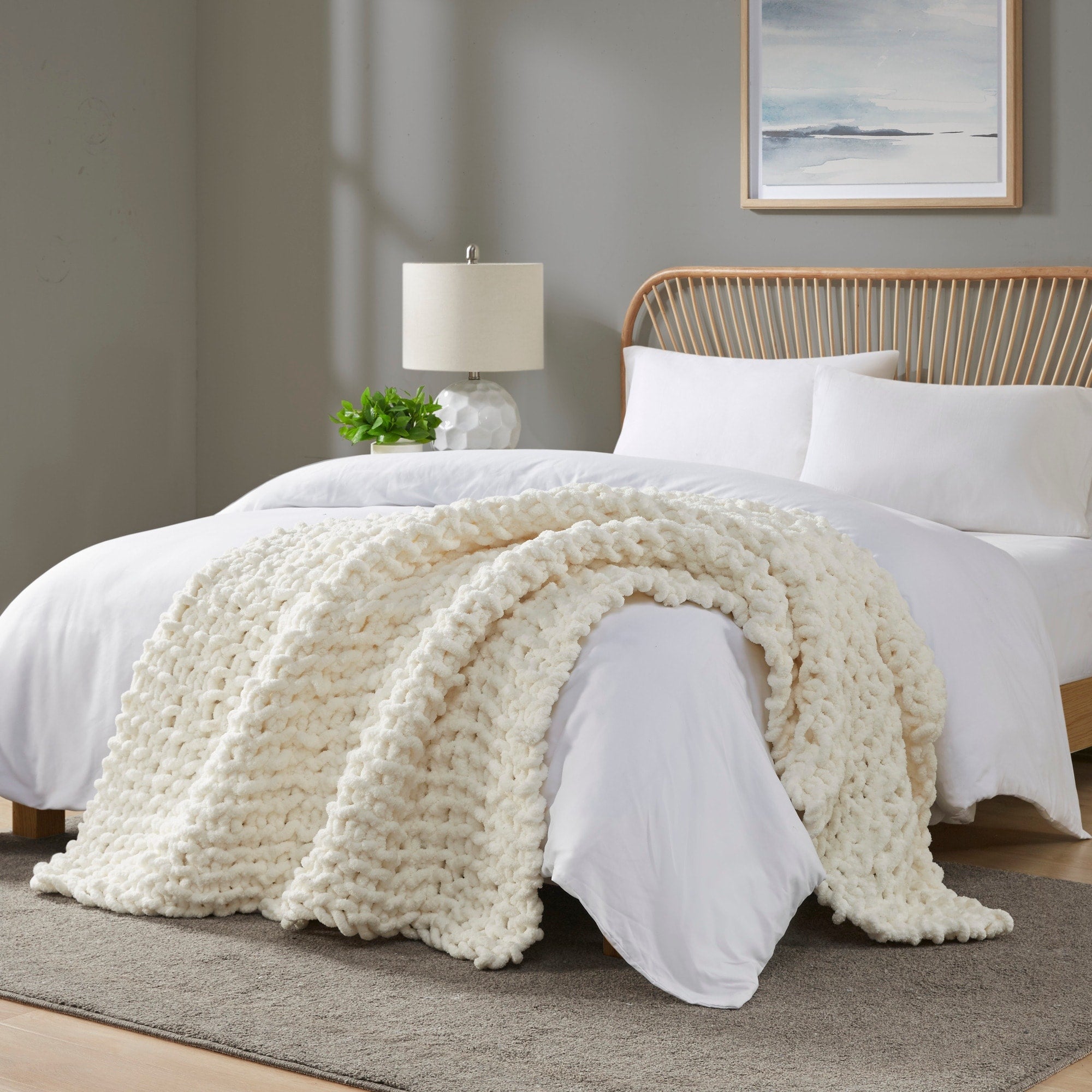 Madison Park Chenille Chunky Knit Throw 50x60