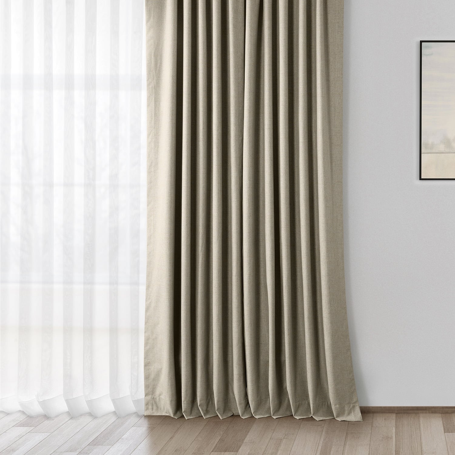 Exclusive Fabrics Vintage Thermal Cross Linen Weave Blackout Curtains (1 Panel)