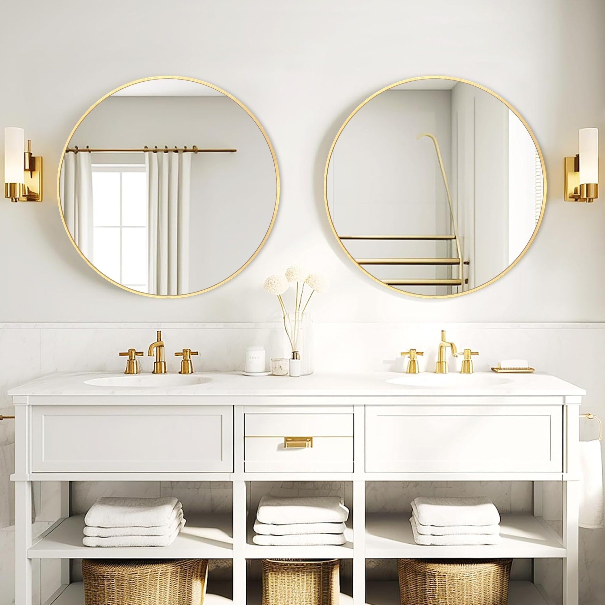 Modern Bathroom Wall Mounted Round Vanity Mirror