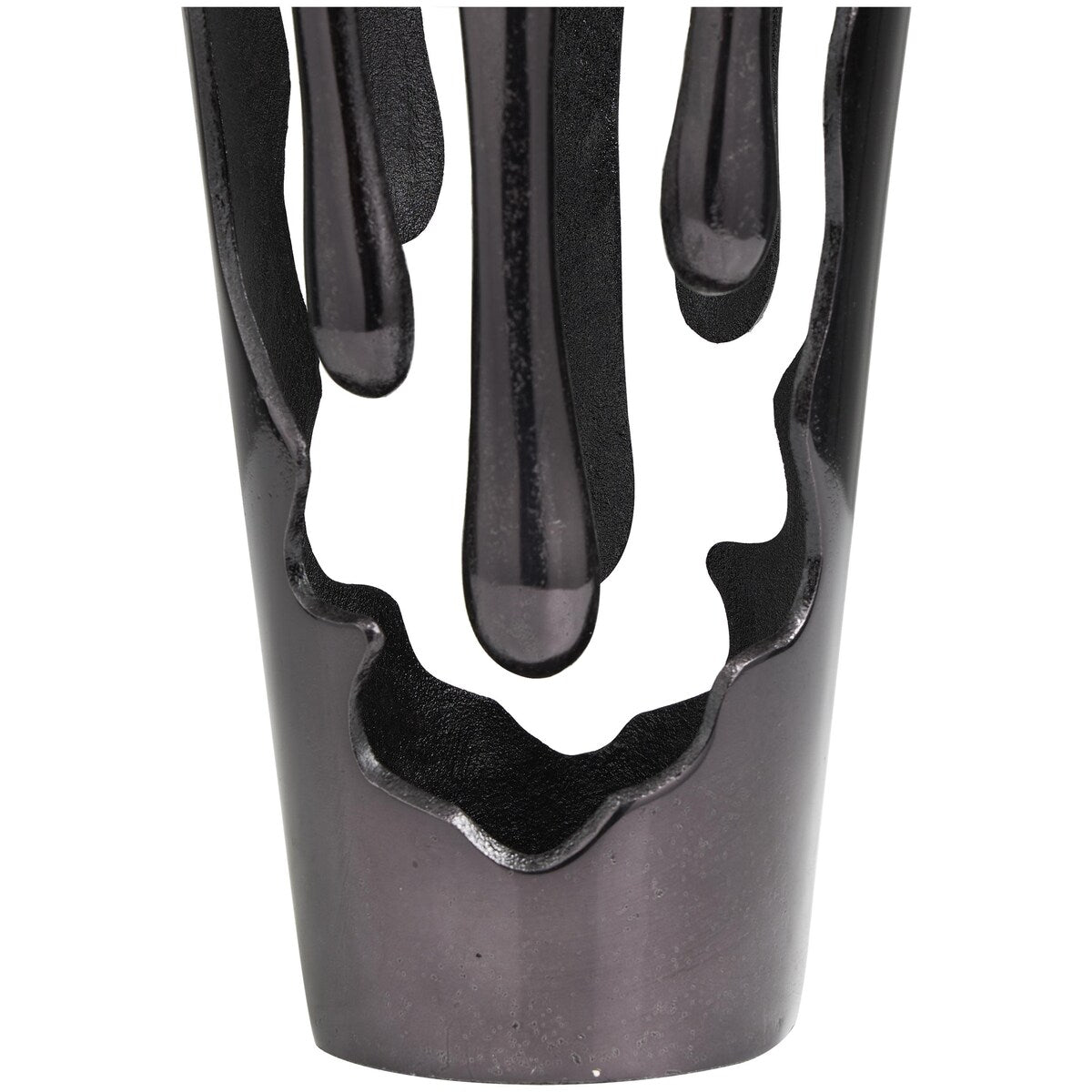 Aluminum Metal Drip Decorative Vase with Melting Designed Body - Silver, Gold or Black - Roche River Decor