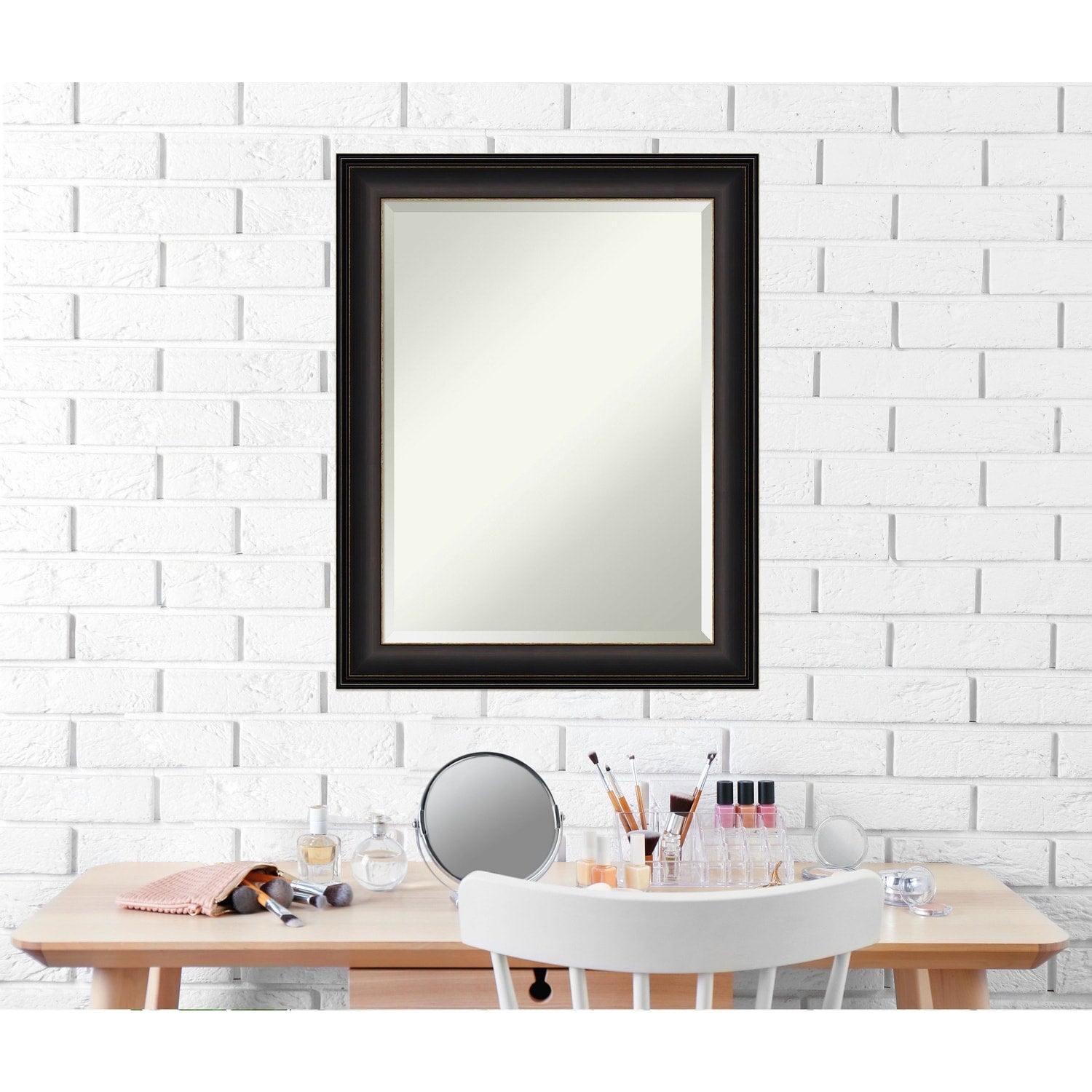 Beveled Bathroom Wall Mirror - Trio Oil Rubbed Bronze Frame - Trio Oil Rubbed Bronze