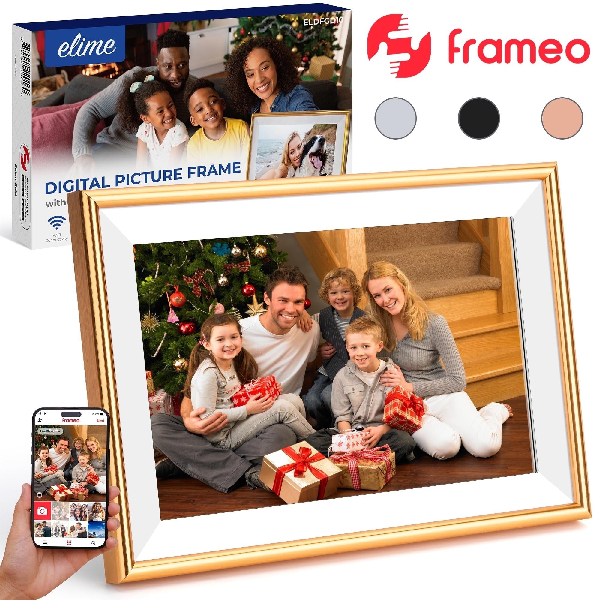 10.1 WiFi Frameo Digital Picture Photo Frame - Aluminum Frame