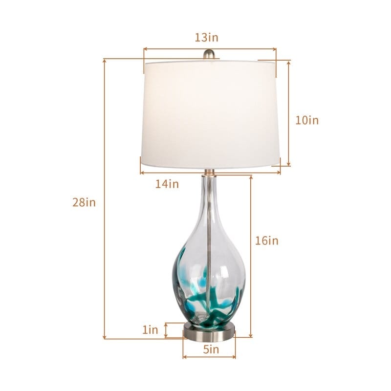 Glass USB Table Lamps (Set of 2 )Modern Bedside Desk Lamp