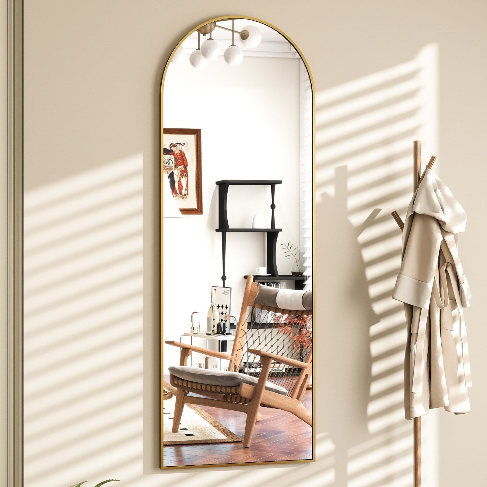 Metal Arch Full Length Mirror Floor Mirror Wall-Mounted