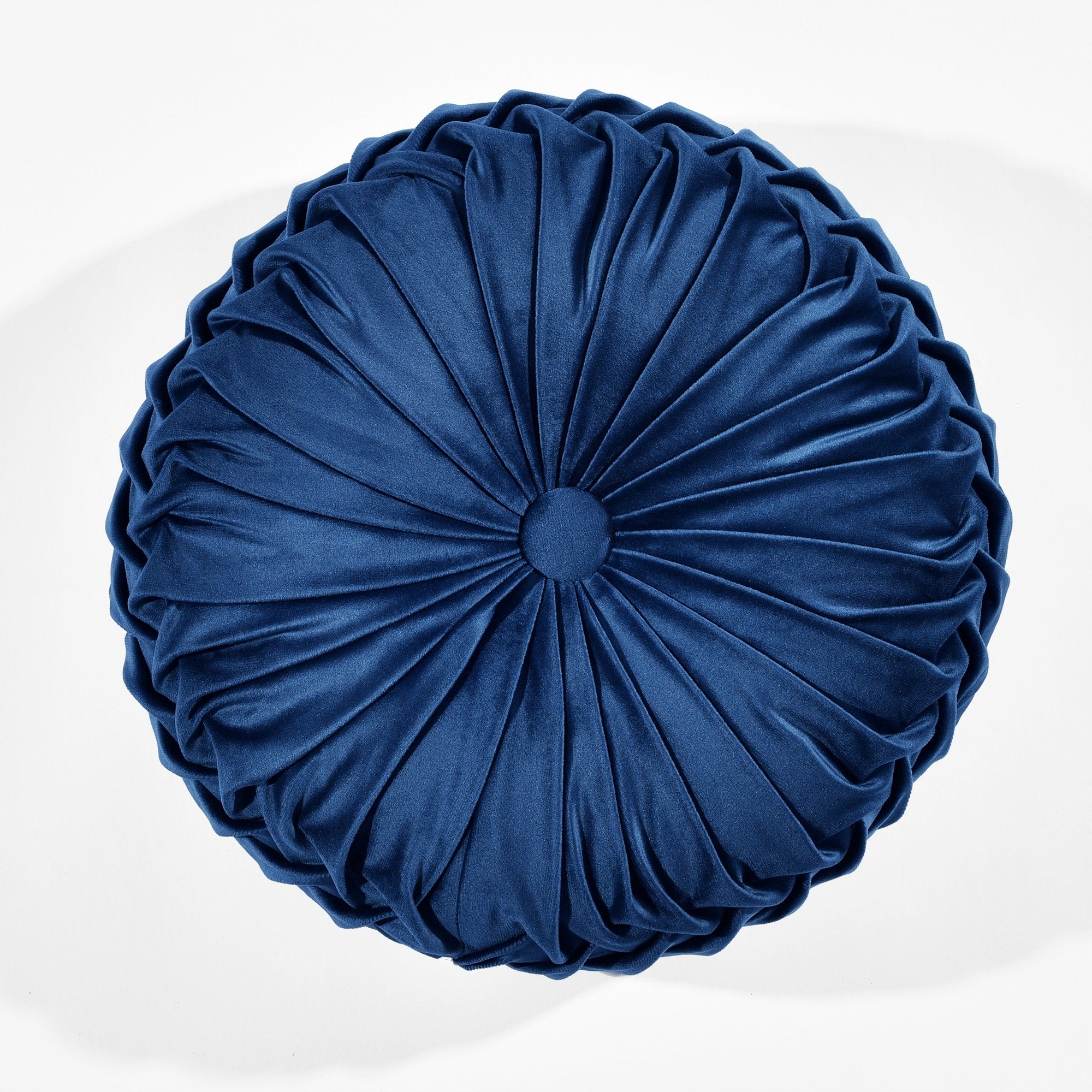 Lush Decor Pleated Soft Velvet Round Decorative Pillow