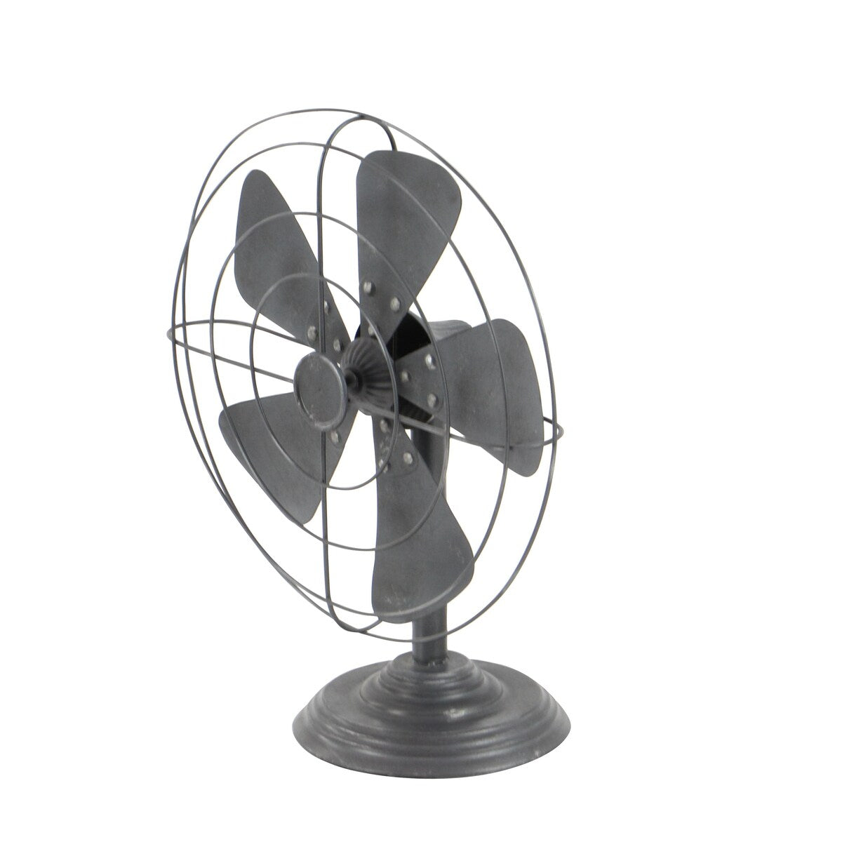 Metal Fan Decorative Sculpture - Black - Roche River Decor