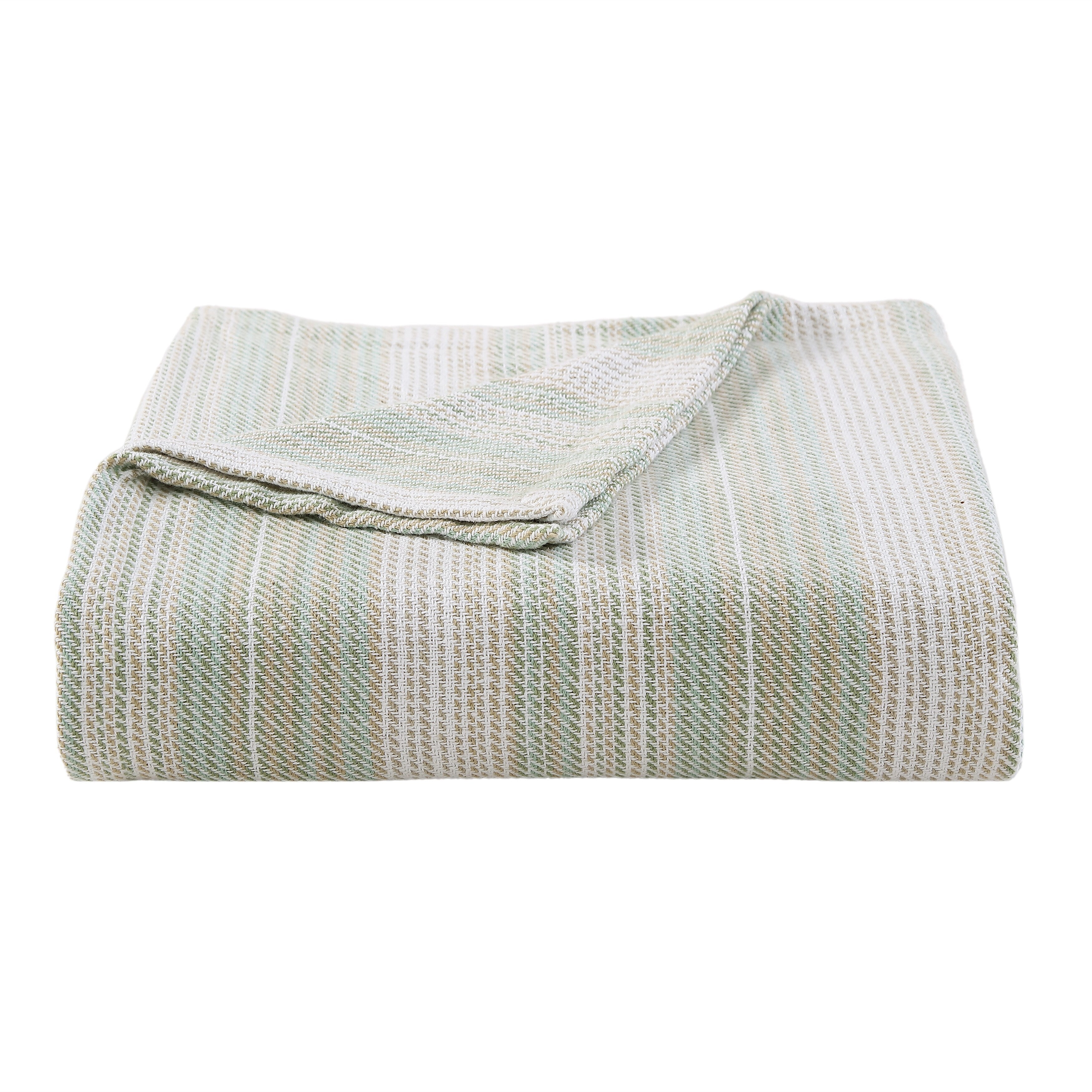 Tommy Bahama Sandy Shore Stripe Cotton Woven Reversible Blanket