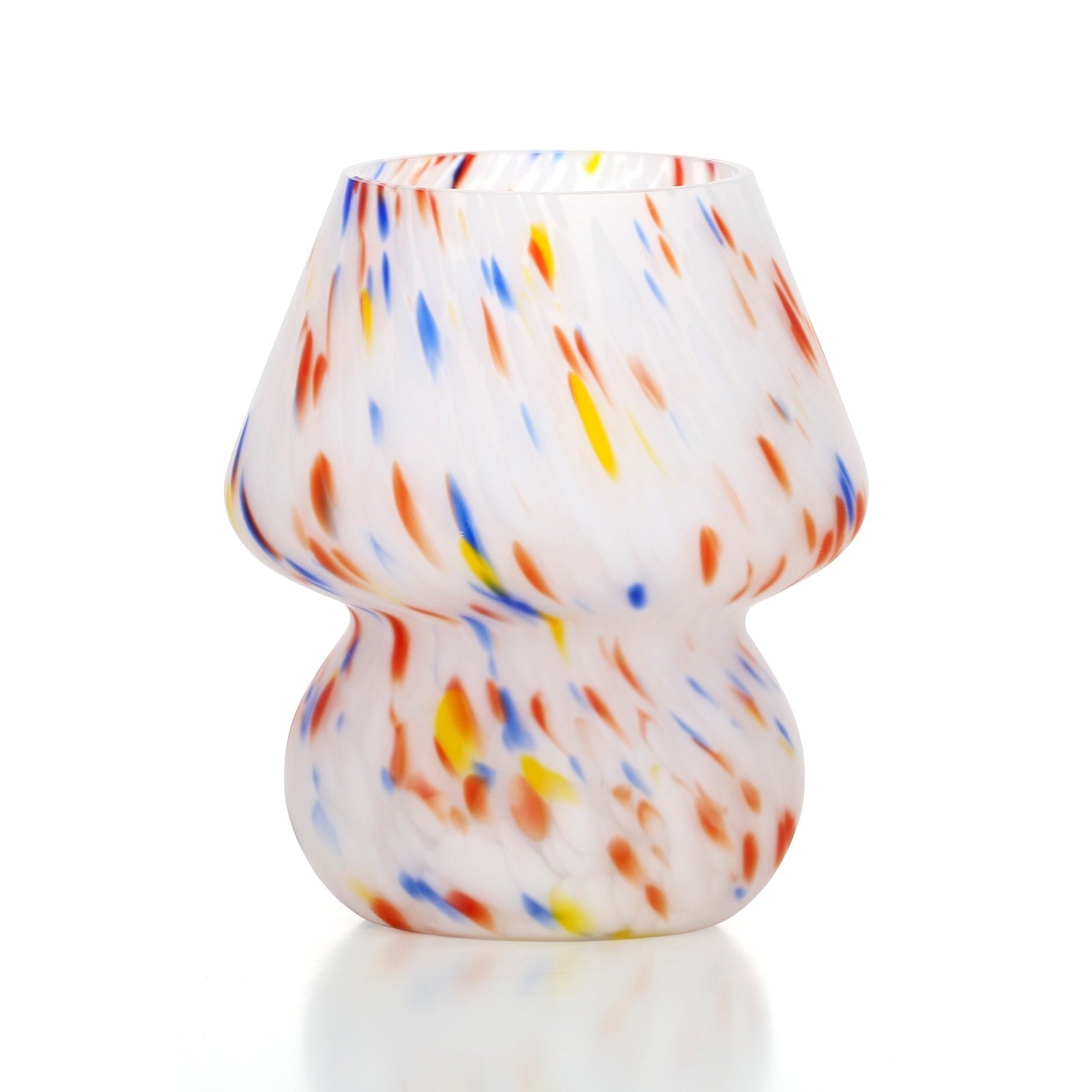 Rainbow Dots Texture Matte All-glass Table Lamp with In-line Switch - 5.75'' x 5.75'' x 7.25'' (L x W x H)