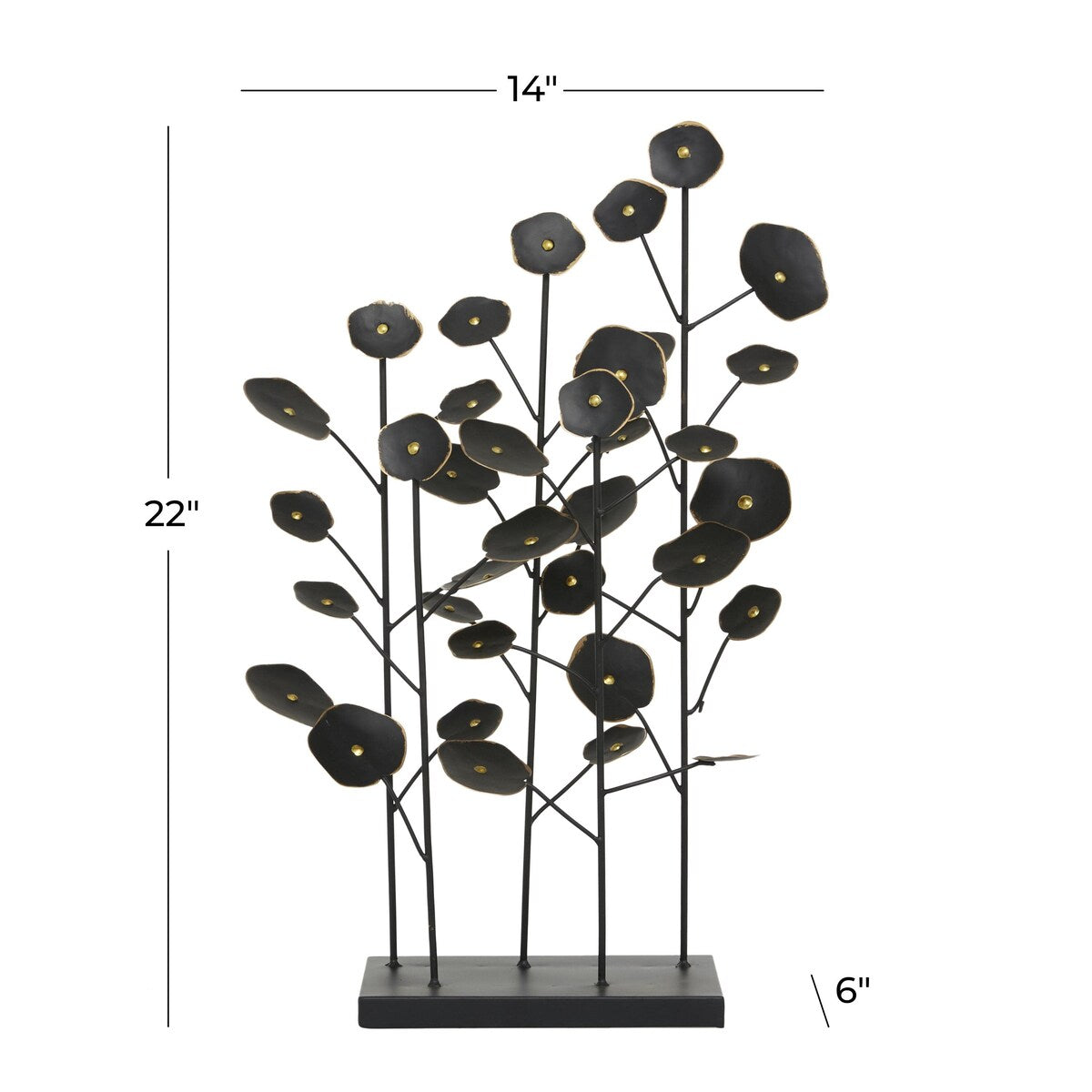 Metal Leaf Decorative Sculpture - Black - Roche River Decor