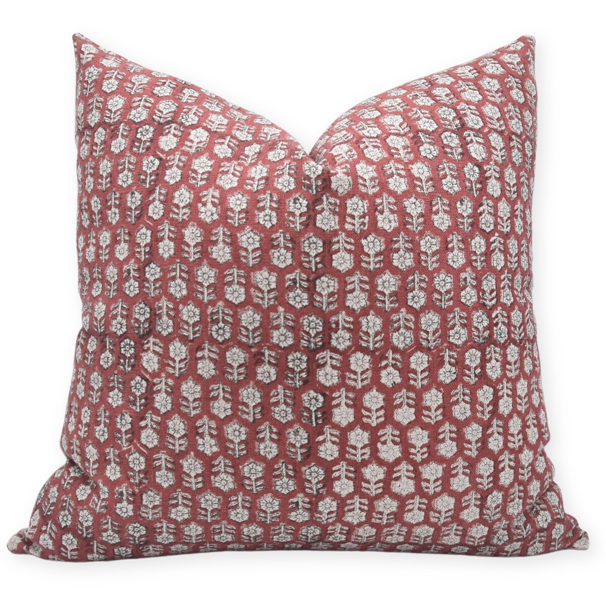 Fabdivine Linen Farmhouse Block print pillow Cover