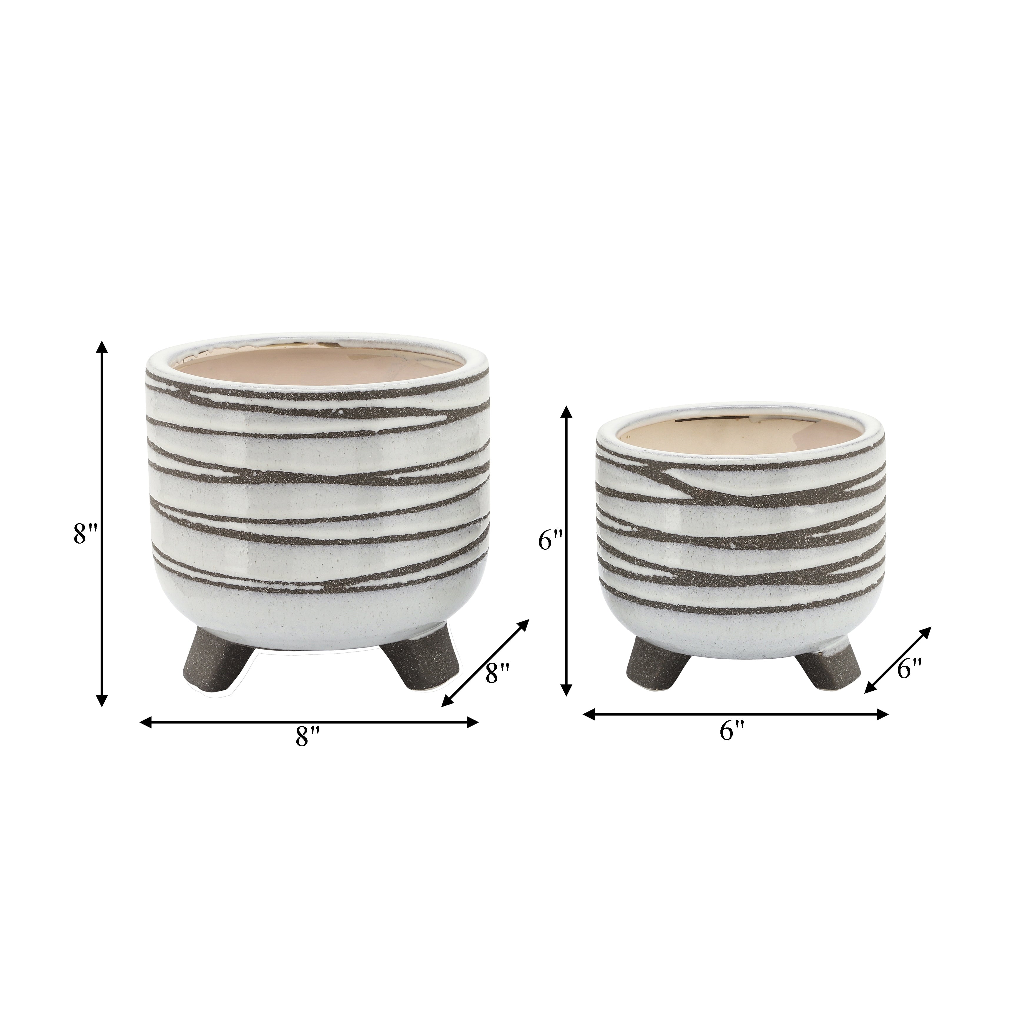 Sagebrook Home Artisan Crafted Ceramic Planter Set