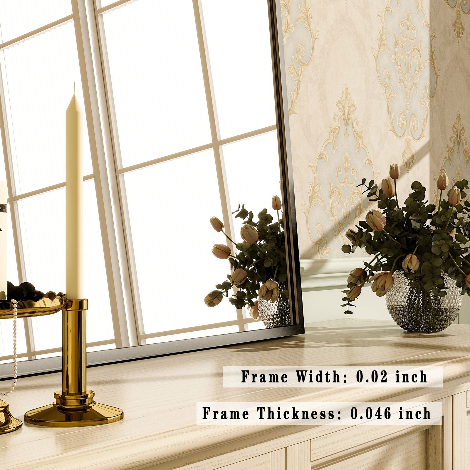 Bathroom Mirror Arch-Top Wall Mounted Decor Mirror