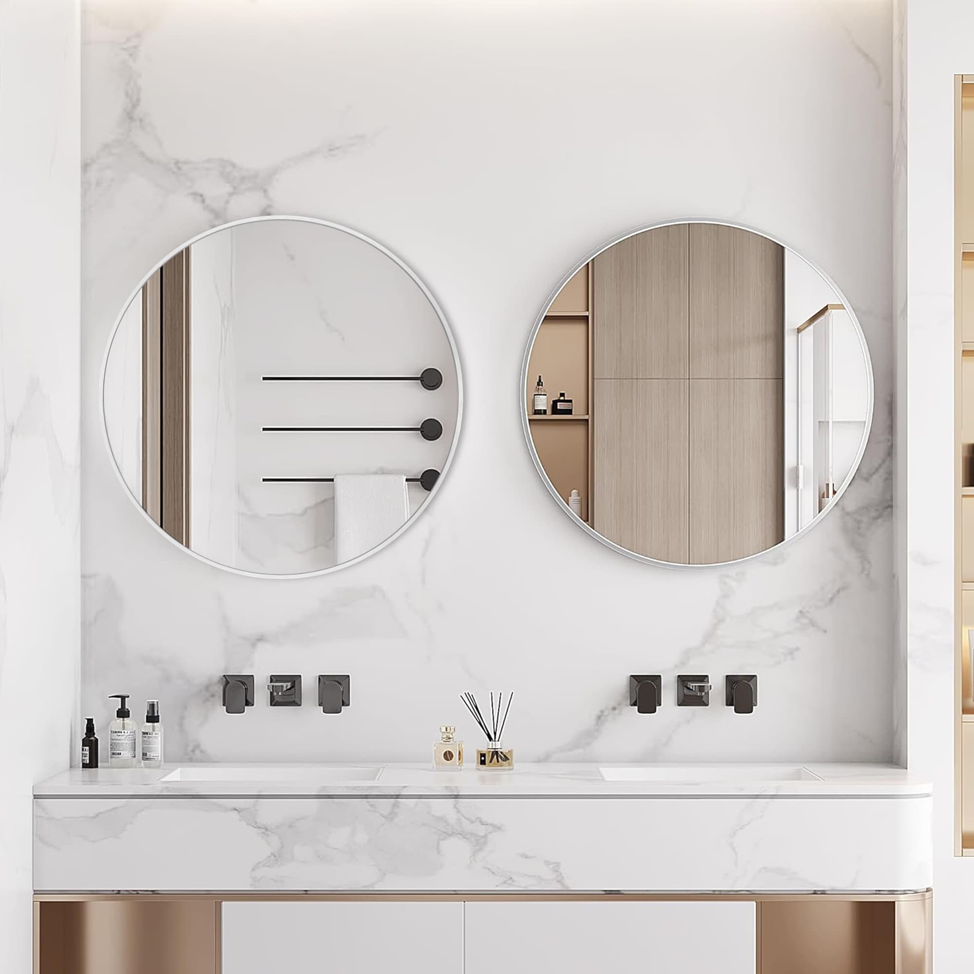 Modern Bathroom Wall Mounted Round Vanity Mirror