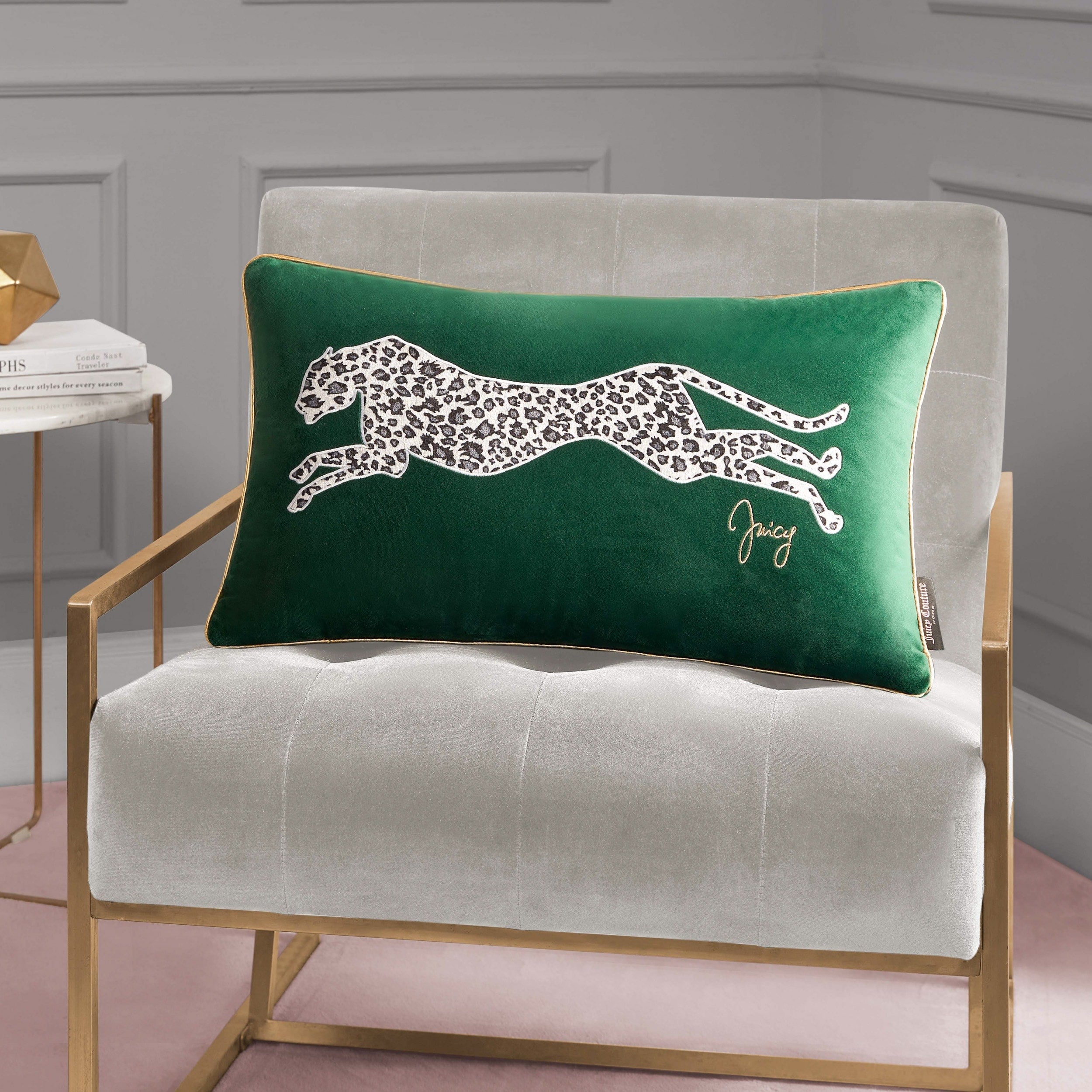 Juicy Couture Velvet Cheetah Pillow 14 x 24