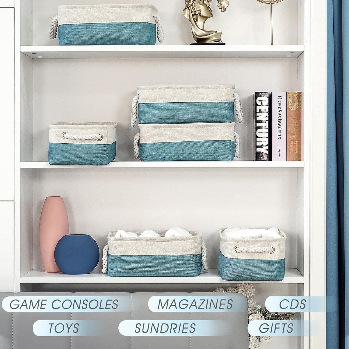 Small Storage Baskets for Organizing- 6 Pack