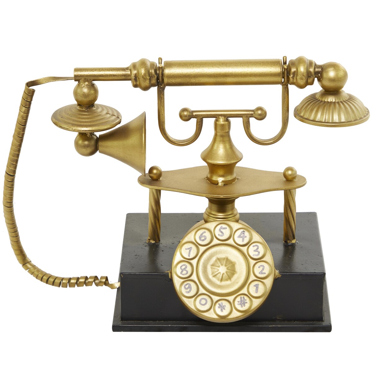 Metal Telephone Decorative Sculpture - Gold - Roche River Decor