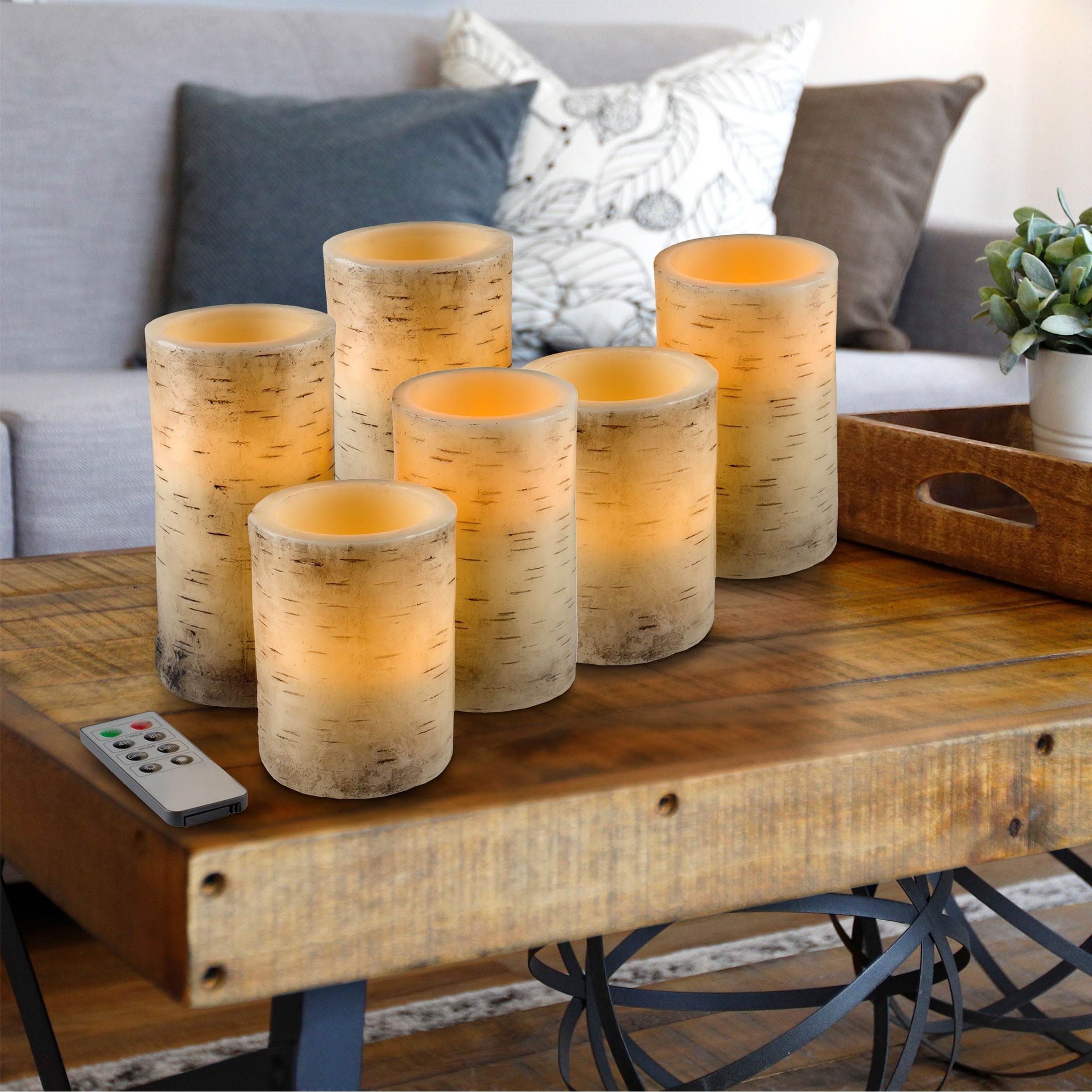 Windsor Home Birch Bark Flameless Candles