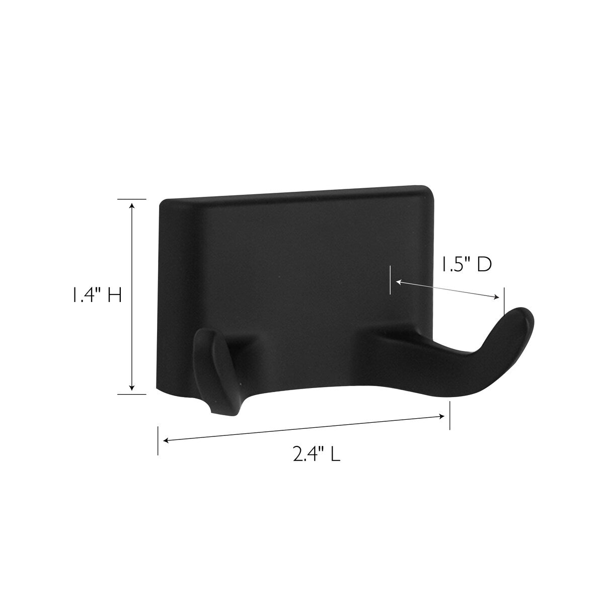 Design House 544593 Millbridge Double Robe Hook Heavy Duty Wall Mount Bathroom Hardware Matte Black