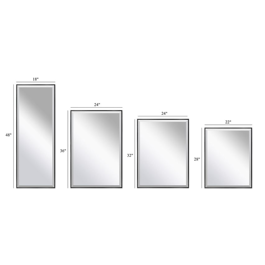 Silver Beveled Framed Wall Mirror