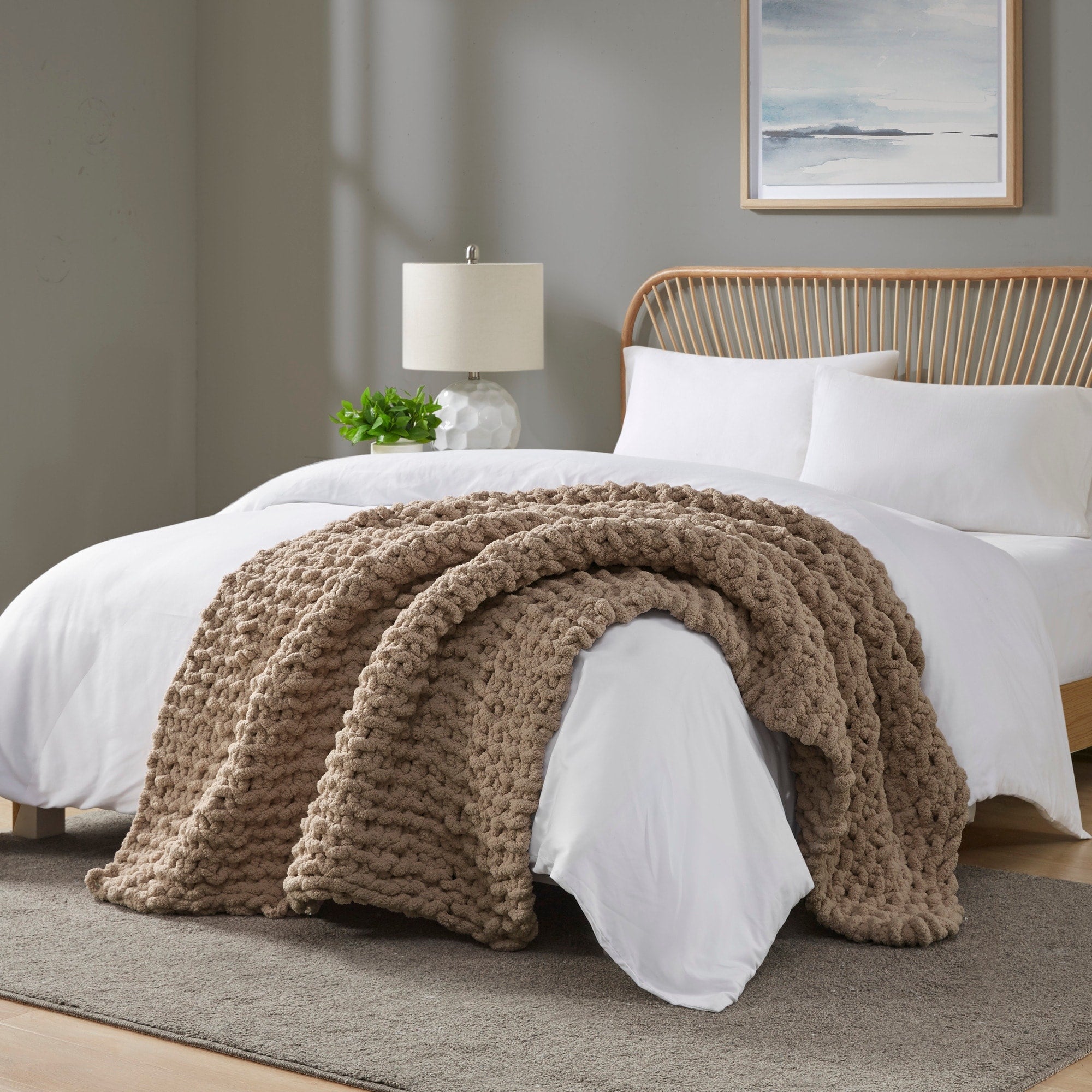 Madison Park Chenille Chunky Knit Throw 50x60