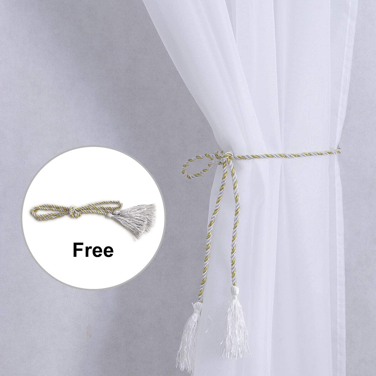 Pro SpaceWhite Sheer Outdoor Tab Top Curtain