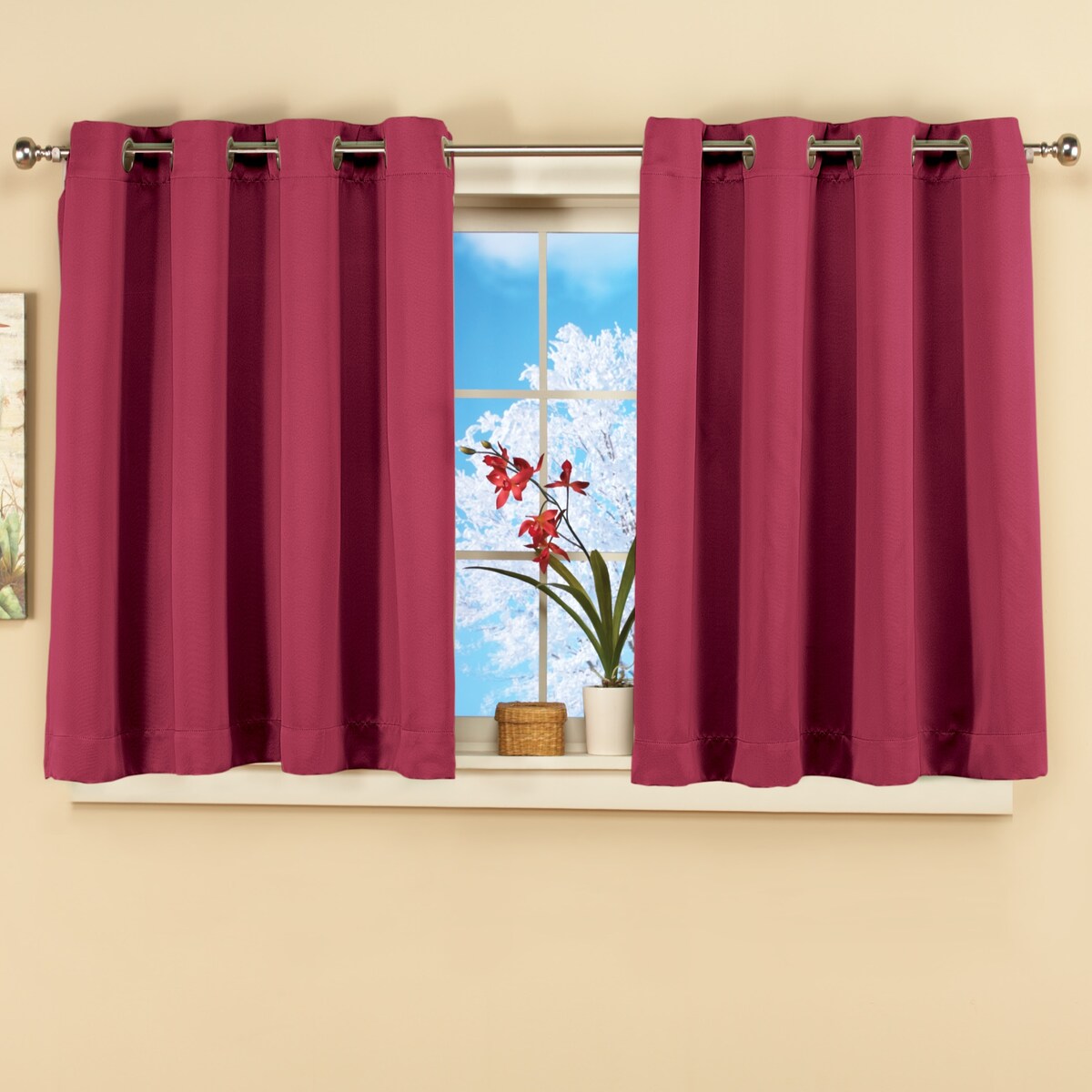 Short Blackout Window Curtain Panel with Easy Open-Close