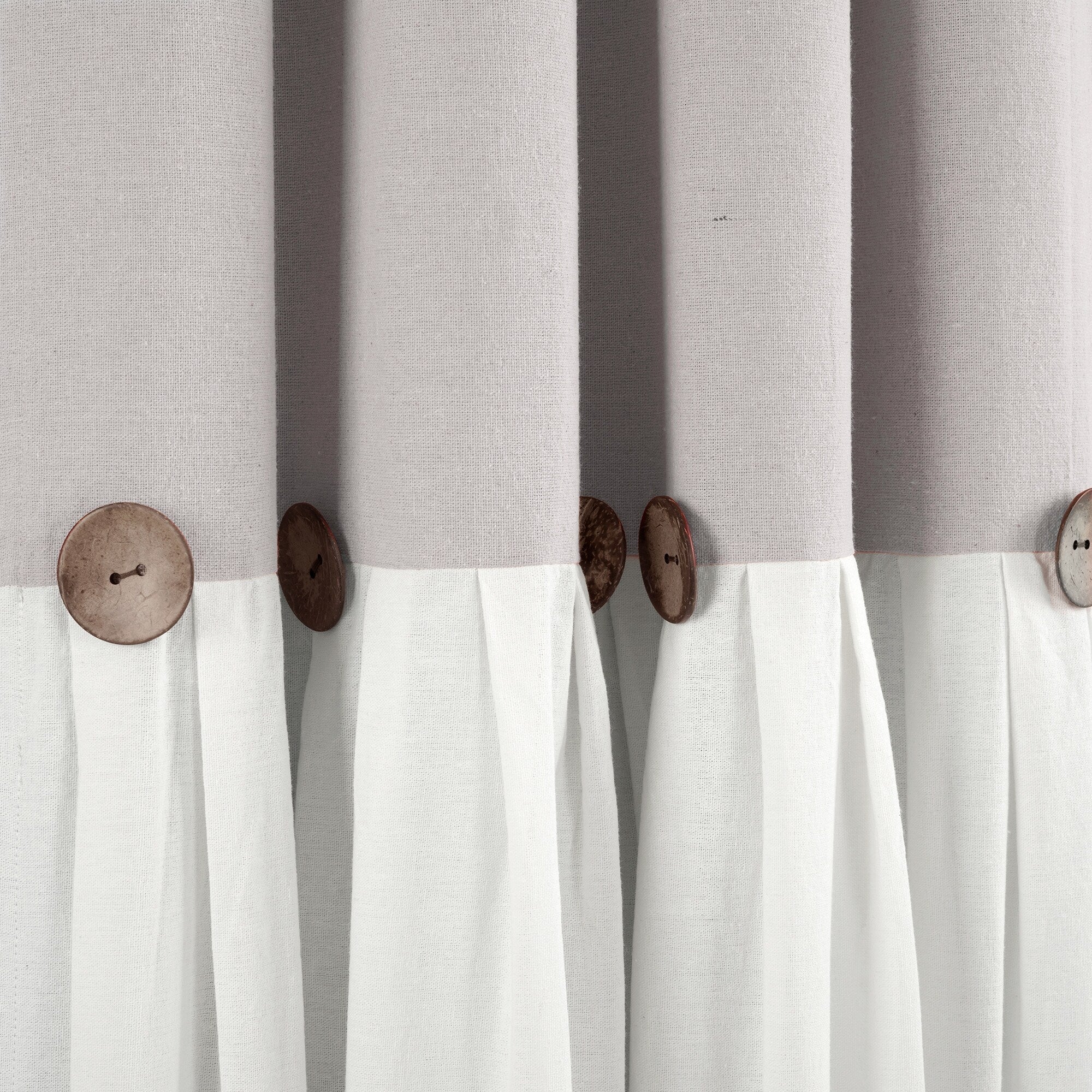 Lush Decor Linen Button 100 Percent Lined Blackout Window Curtain Panel Single