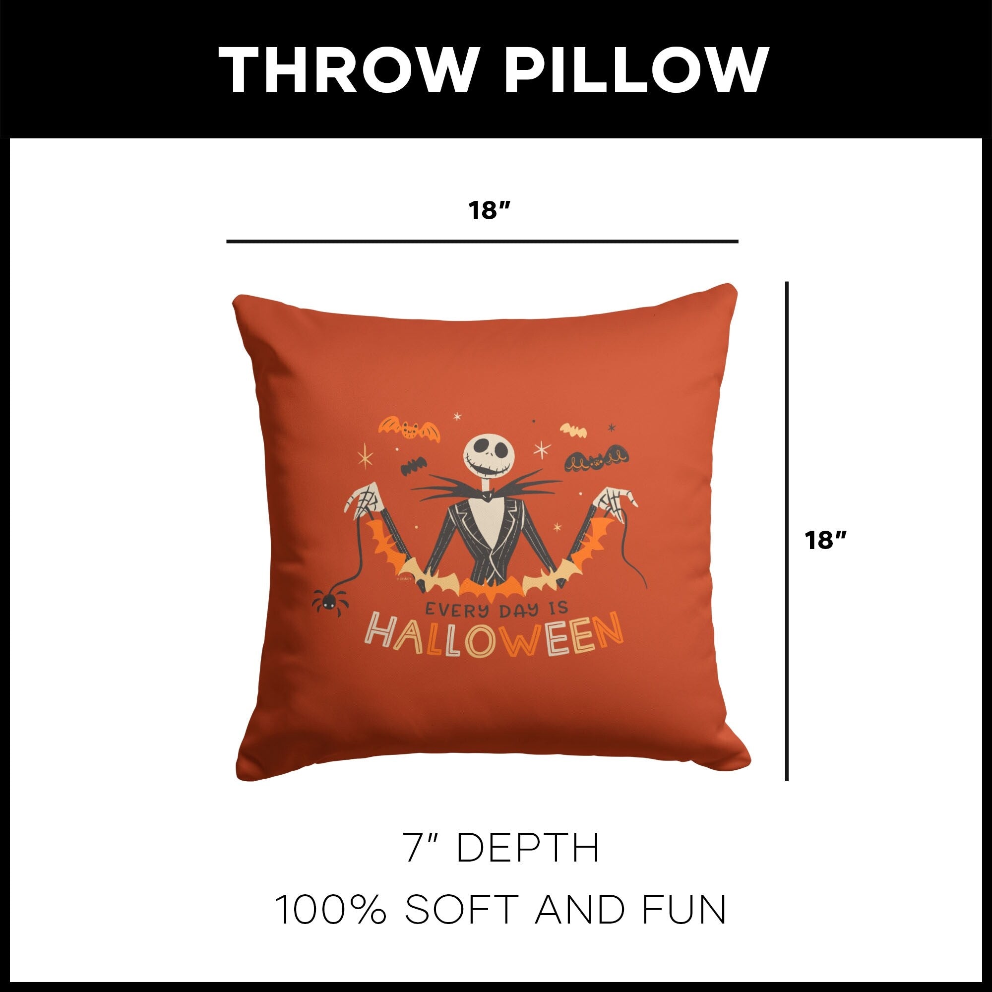 Disney Nightmare Before Christmas 18 Inch Throw Pillow