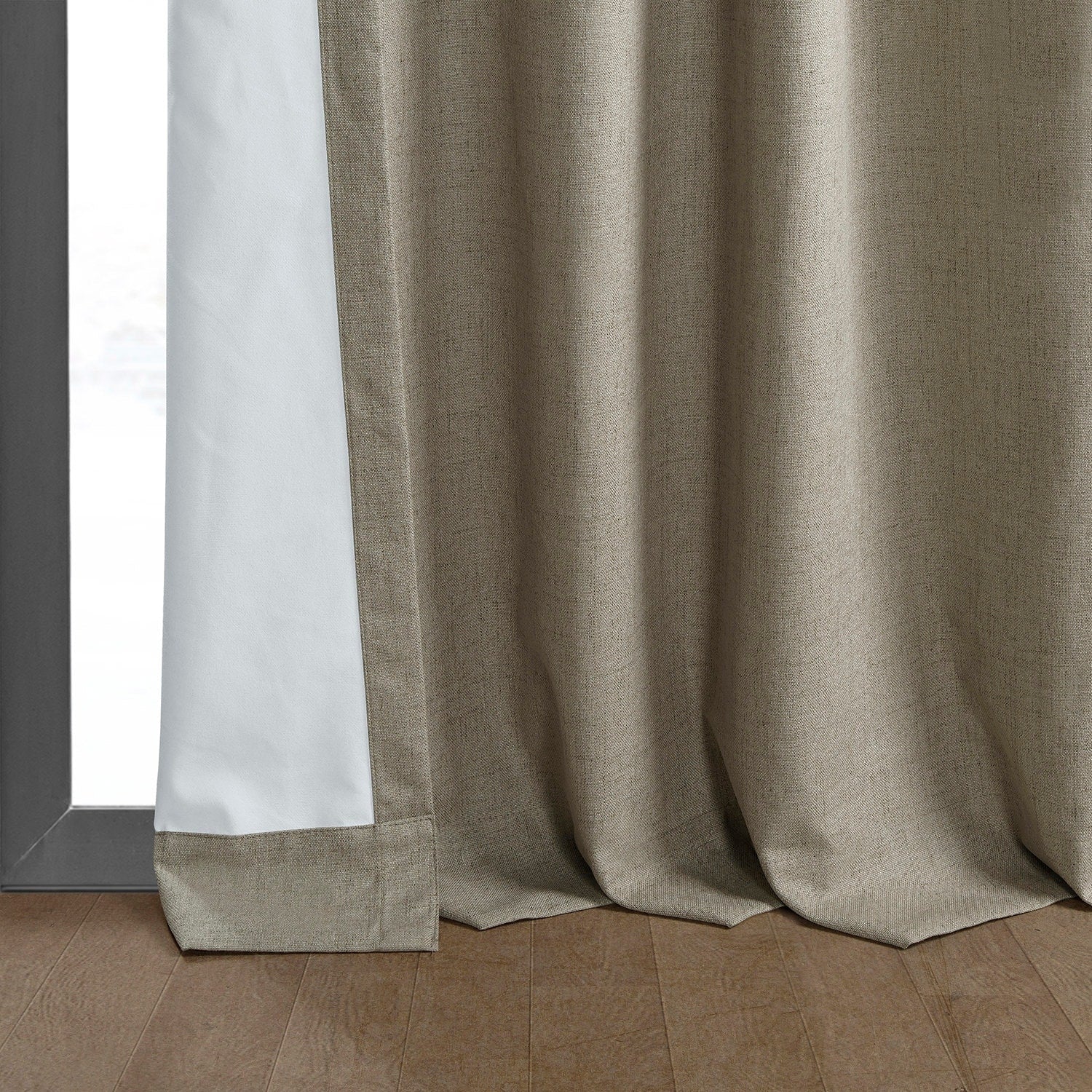 Exclusive Fabrics Vintage Thermal Cross Linen Weave Blackout Curtains (1 Panel)