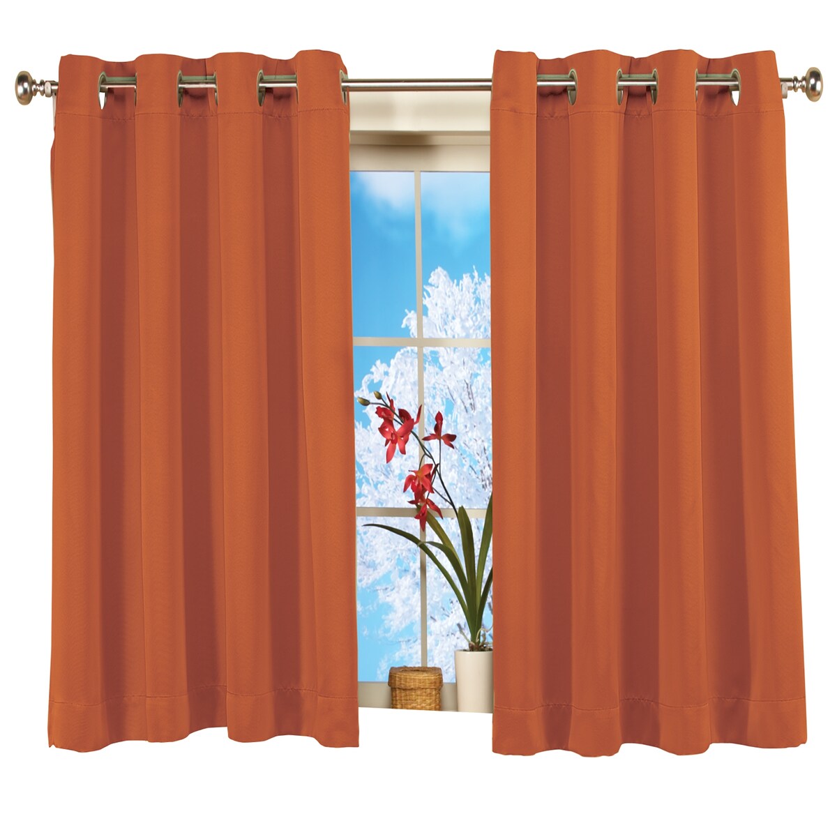 Short Blackout Window Curtain Panel with Easy Open-Close