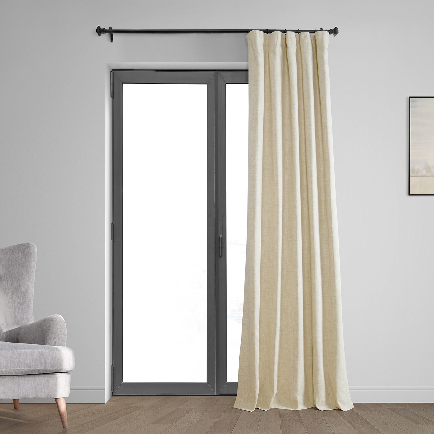 Exclusive Fabrics Vintage Thermal Cross Linen Weave Blackout Curtains (1 Panel)